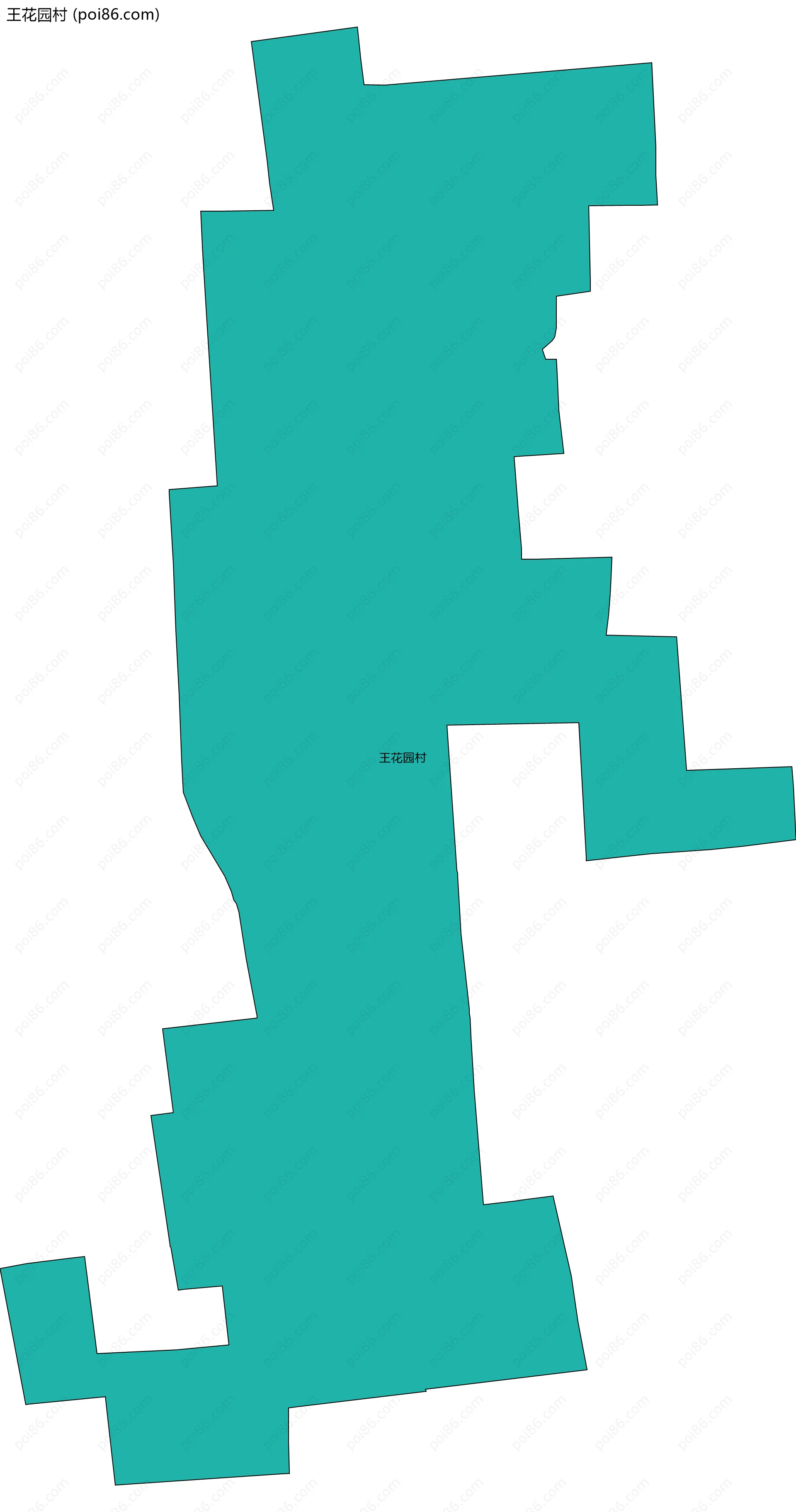 王花园村边界地图