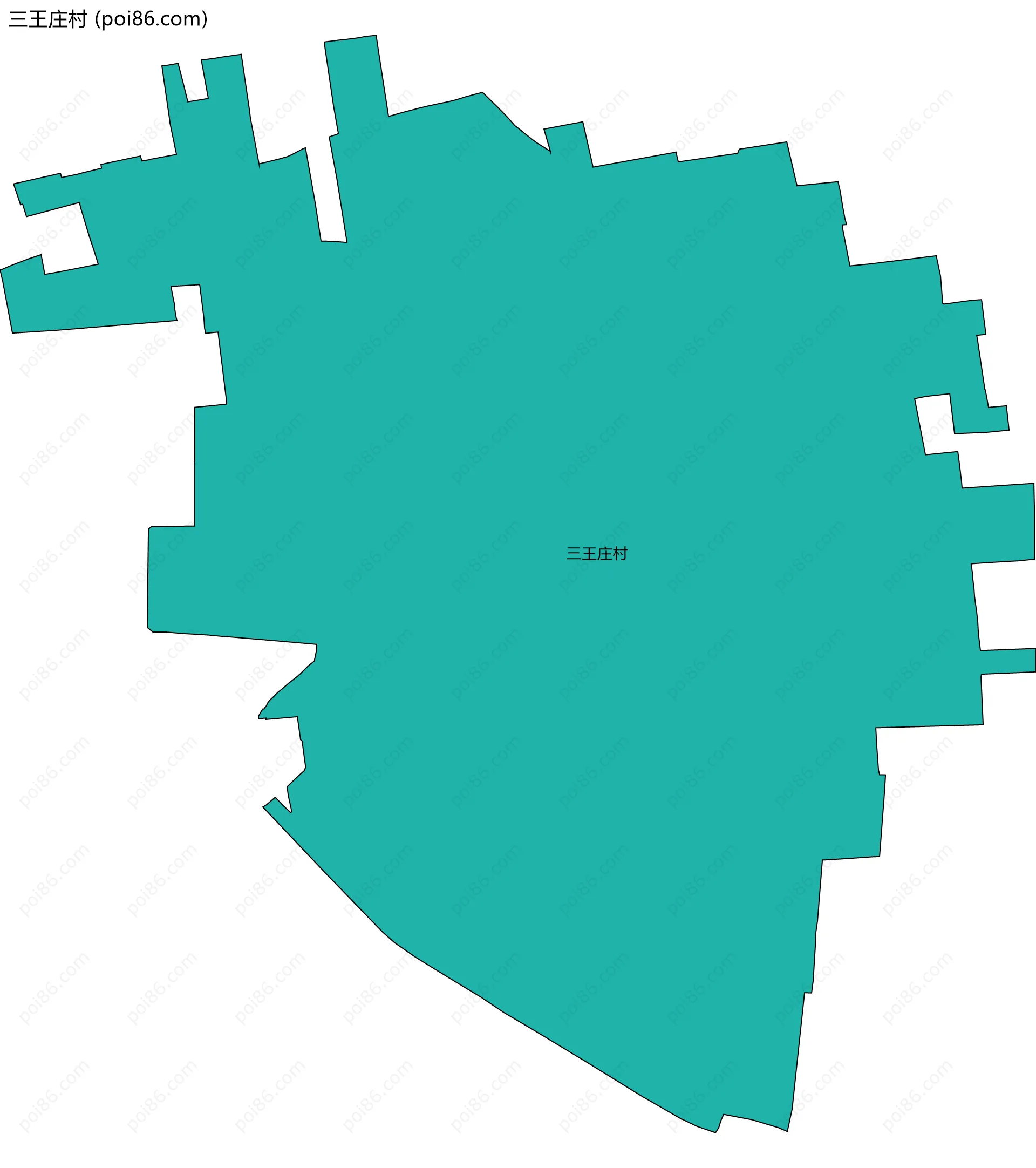 三王庄村边界地图