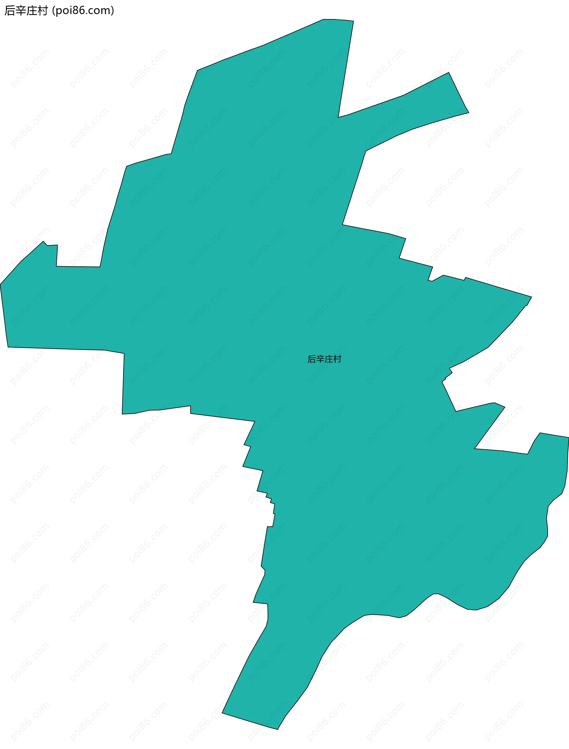 后辛庄村边界地图