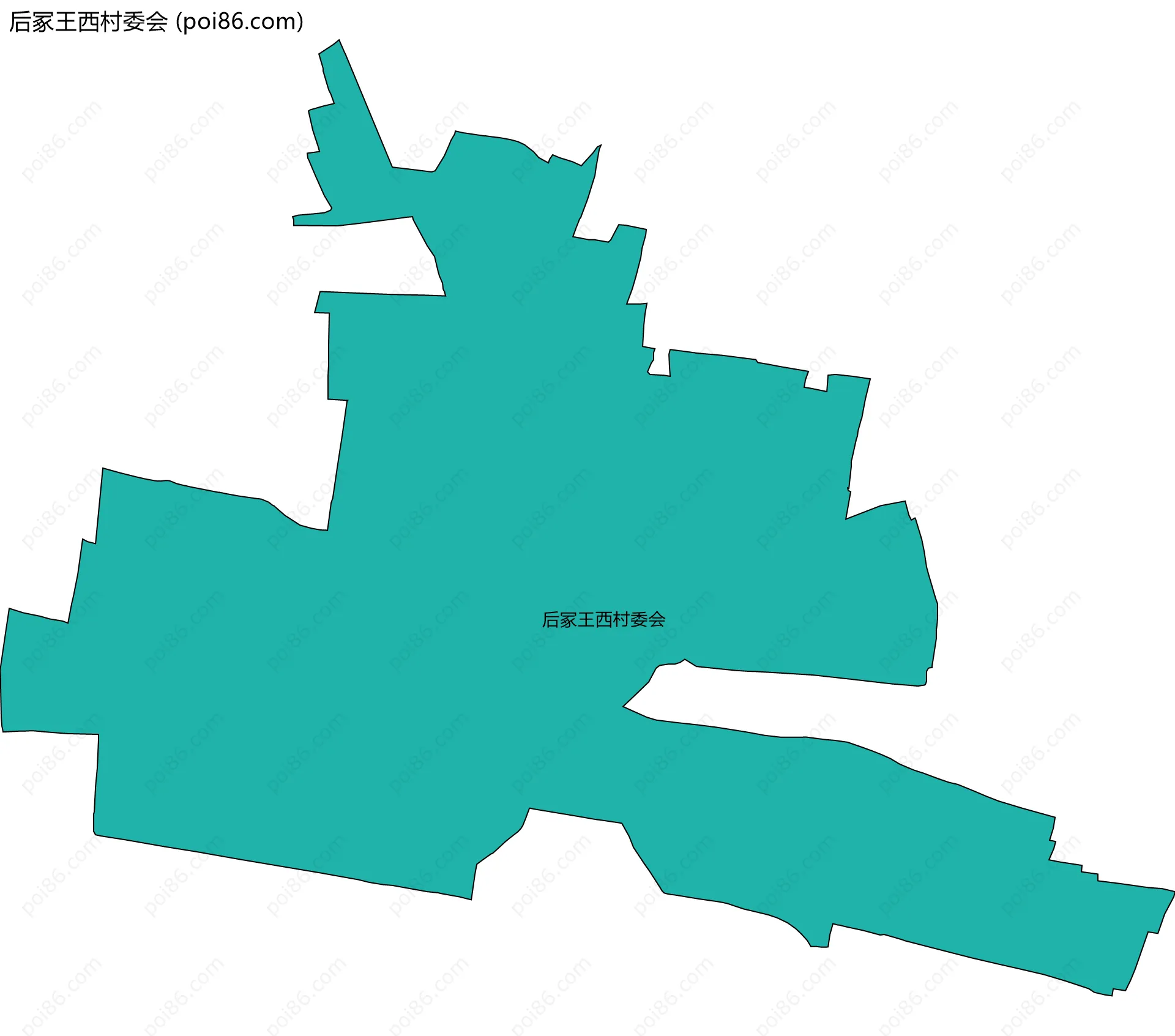 后冢王西村委会边界地图