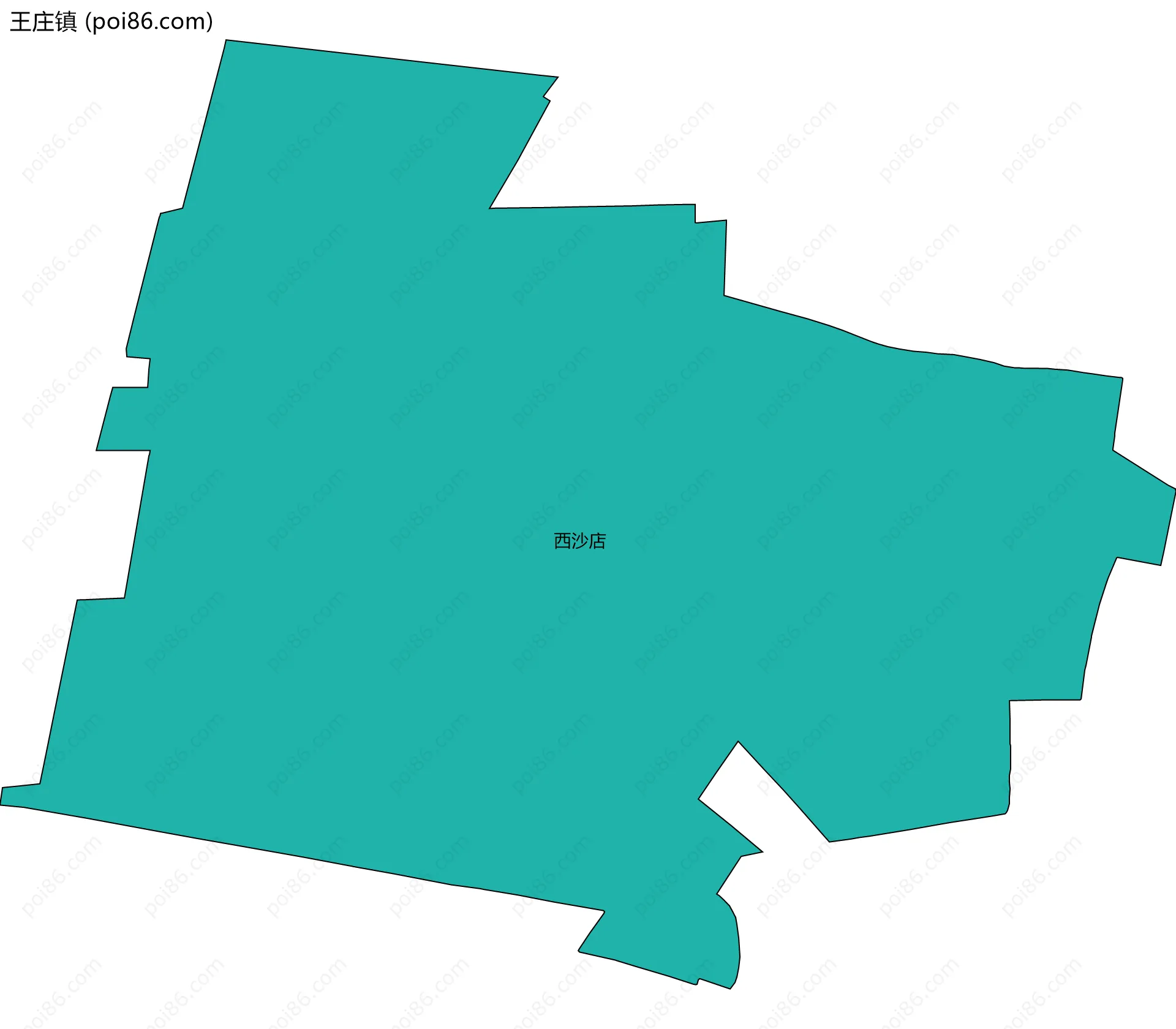 王庄镇边界地图(五级行政区划)