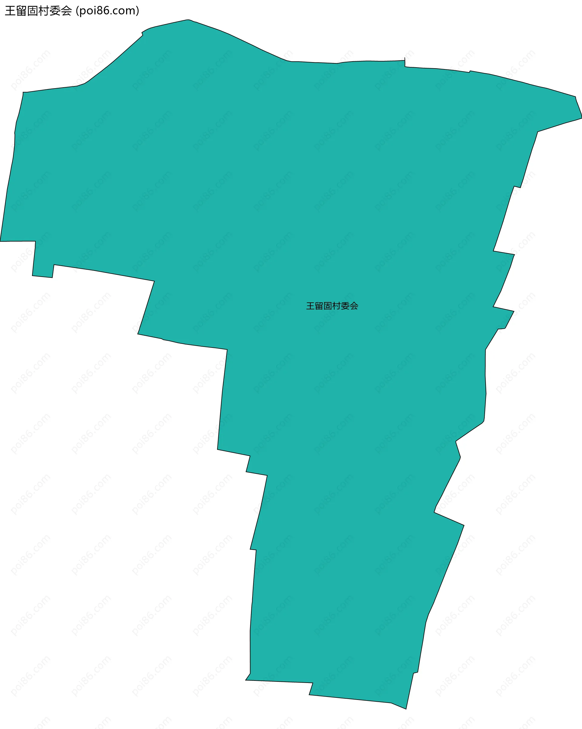 王留固村委会边界地图