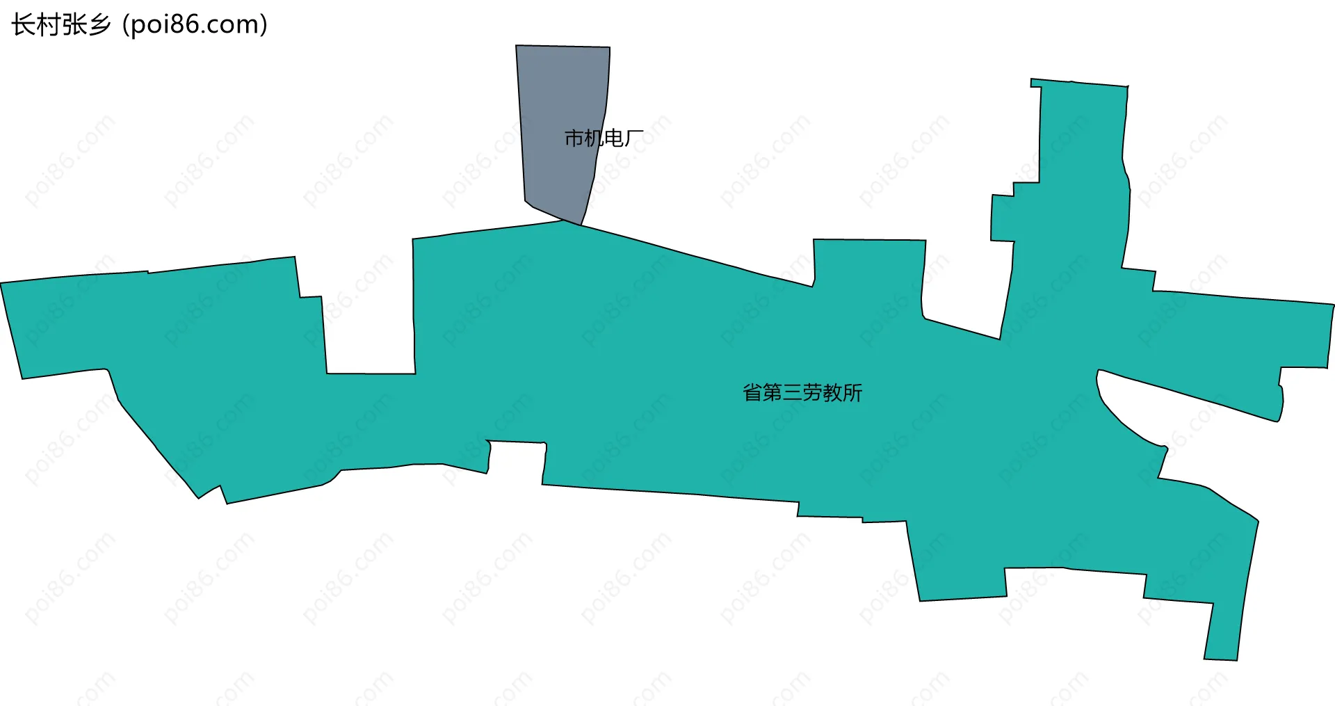 长村张乡边界地图(五级行政区划)