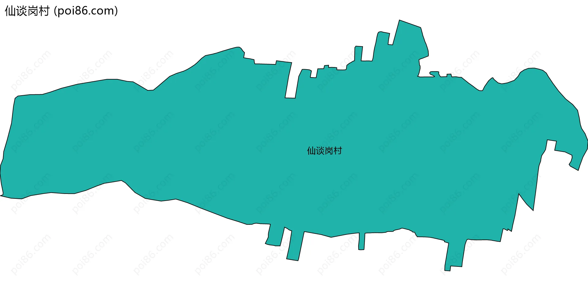 仙谈岗村边界地图