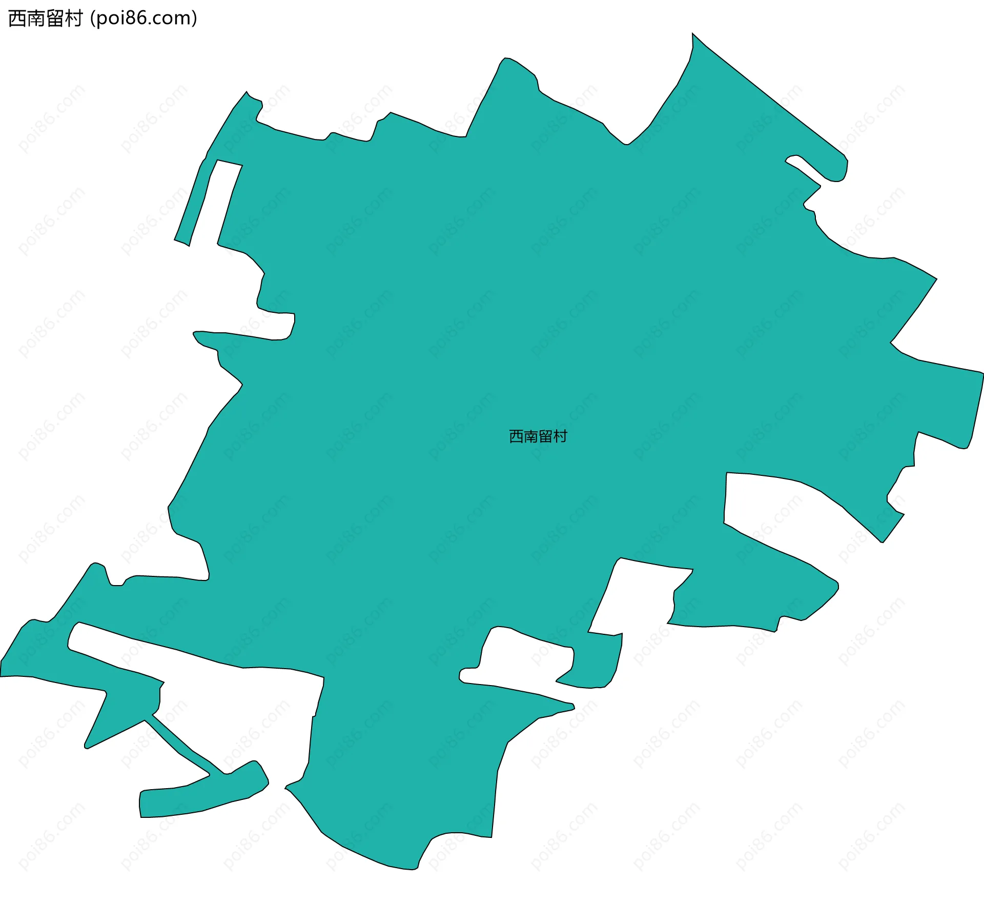 西南留村边界地图