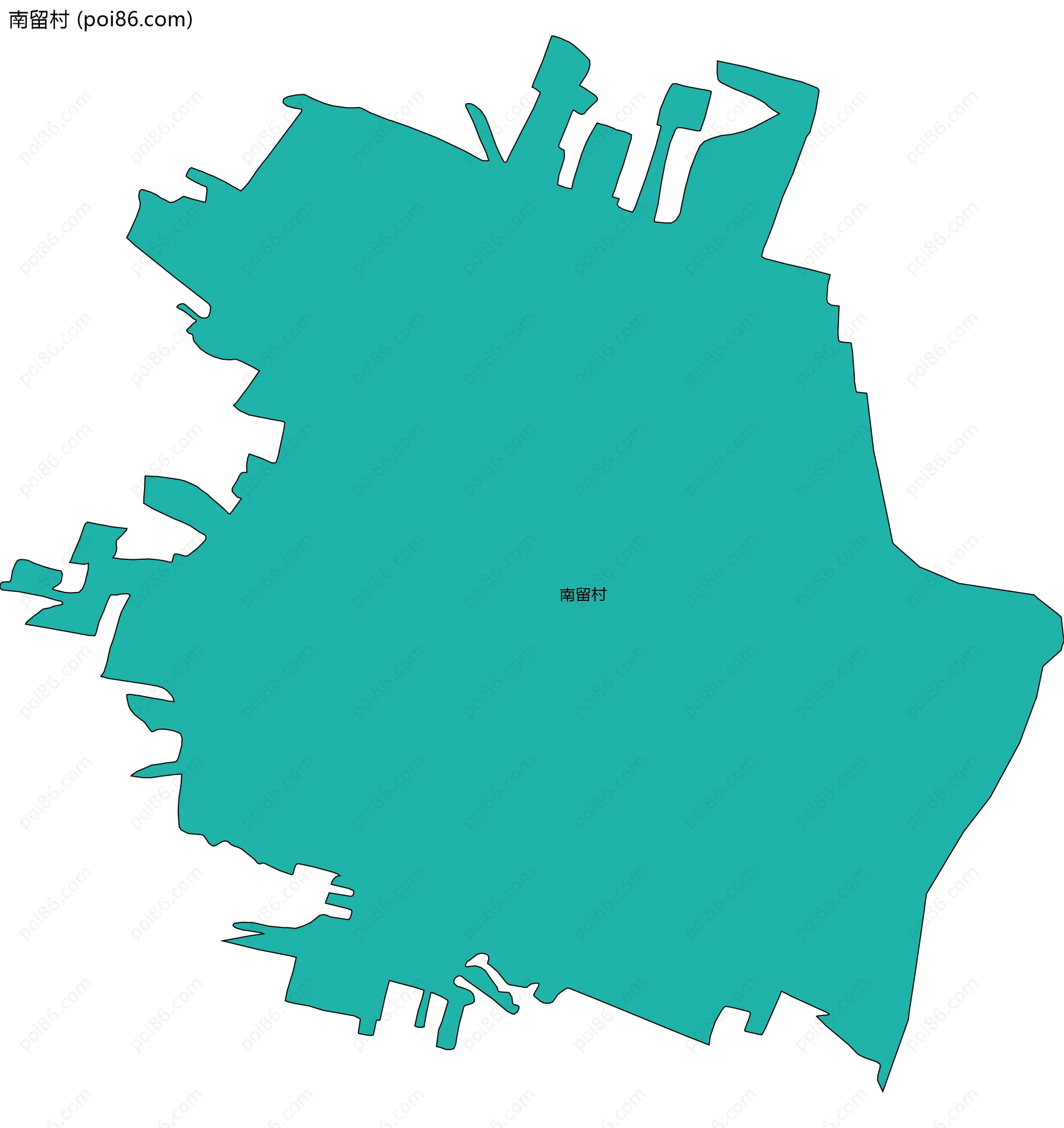 南留村边界地图