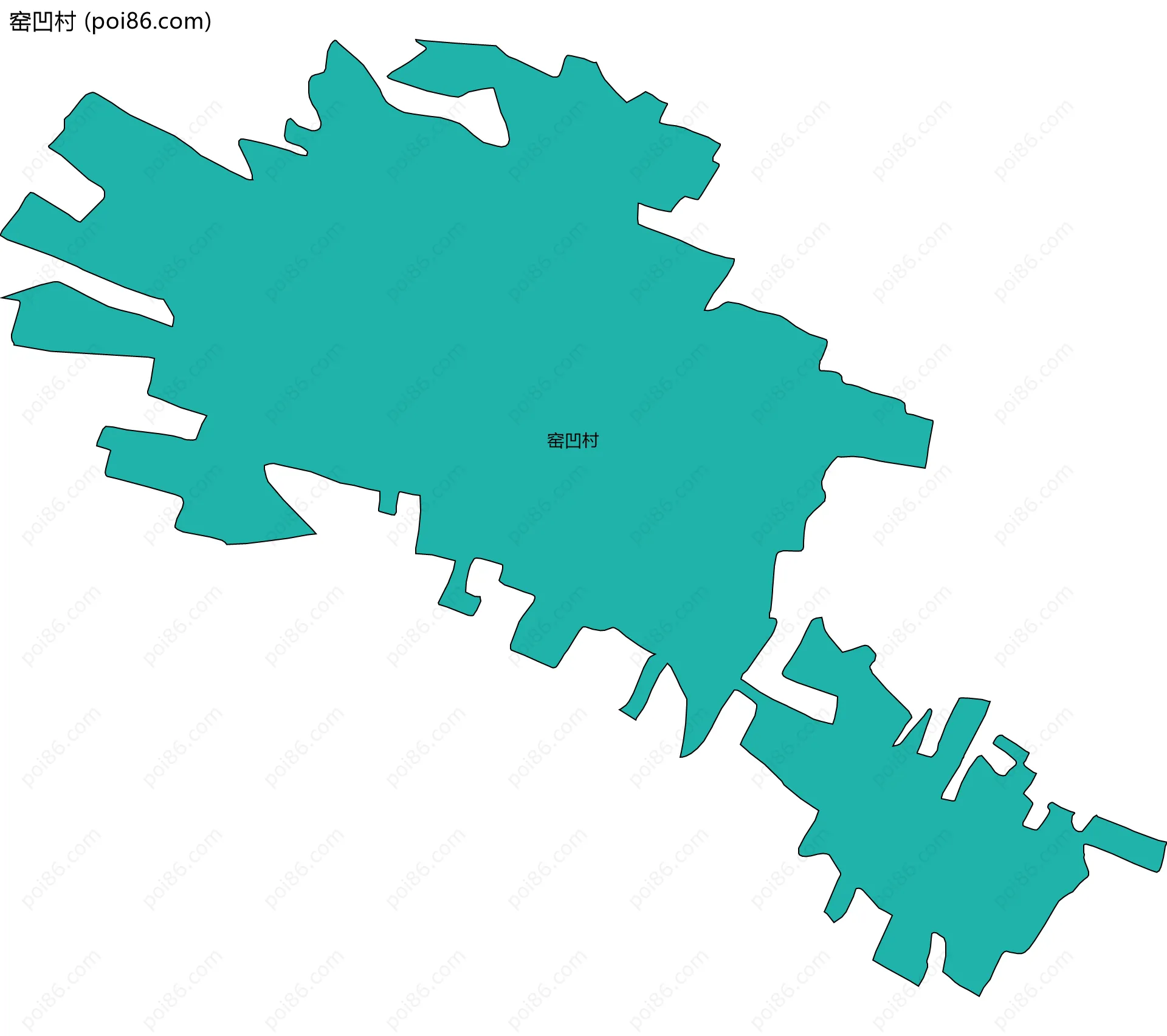 窑凹村边界地图