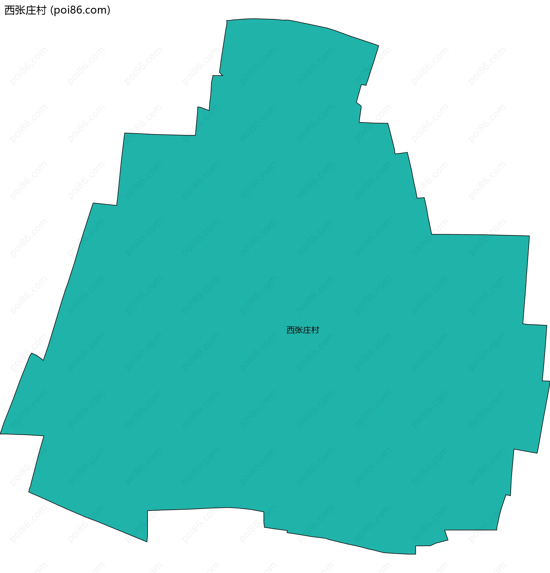 西张庄村边界地图