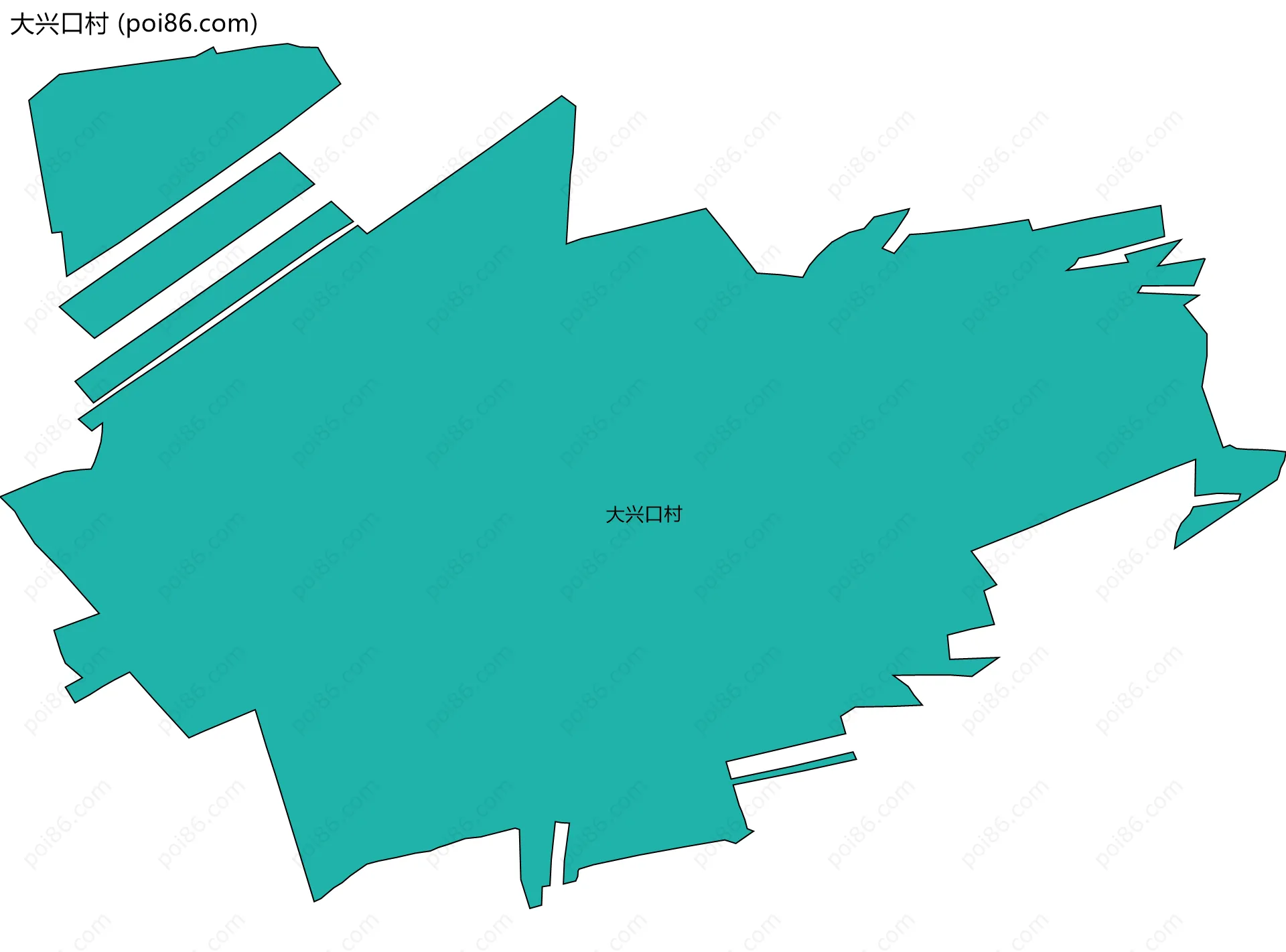 大兴口村边界地图