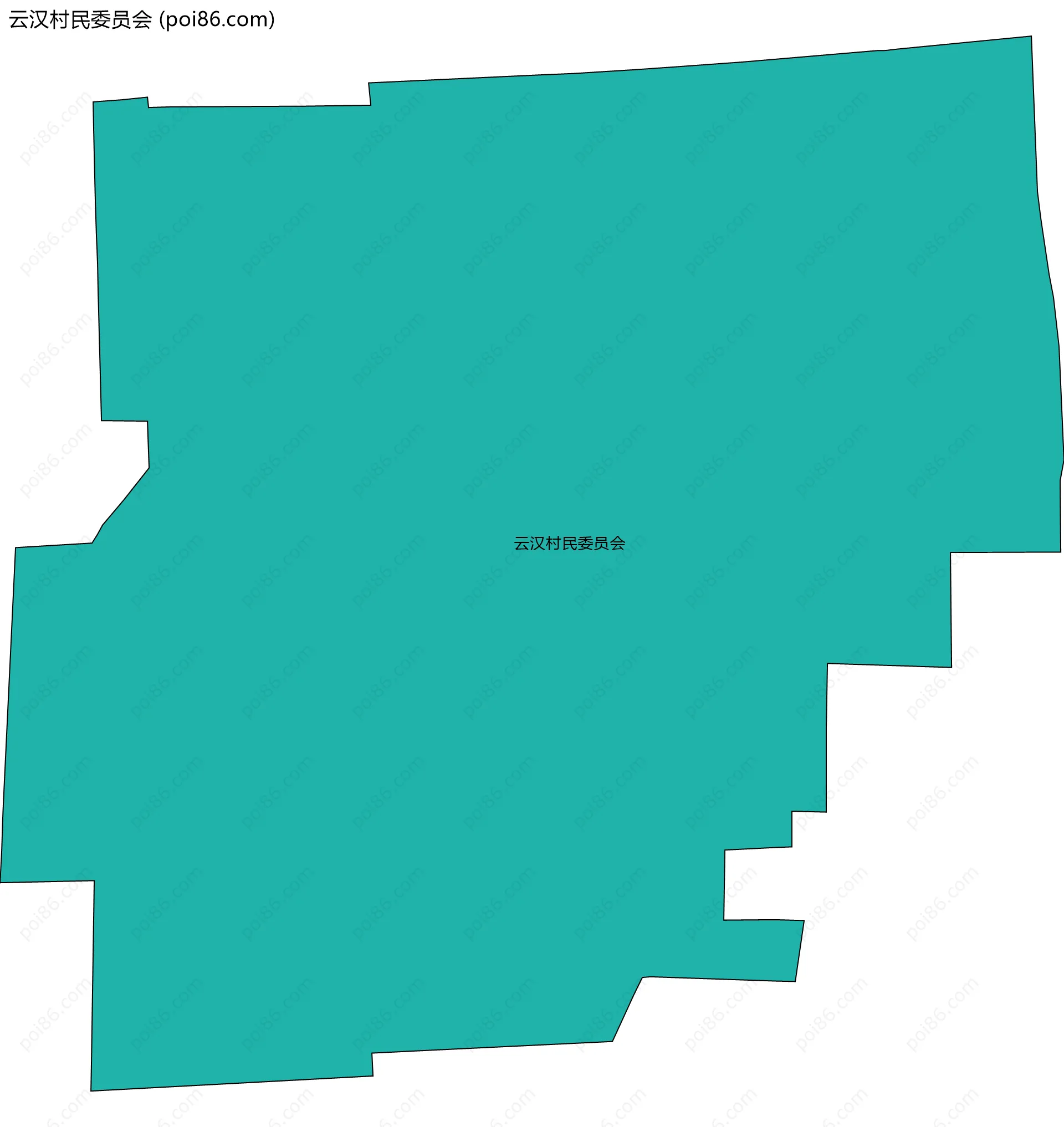 云汉村民委员会边界地图
