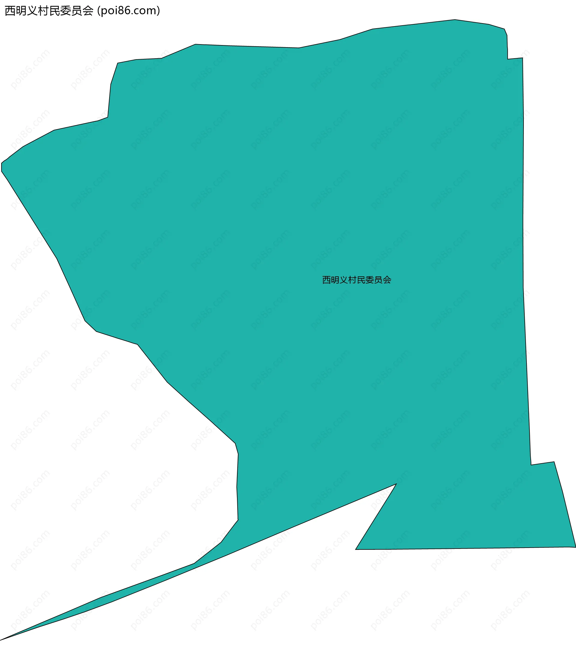 西明义村民委员会边界地图