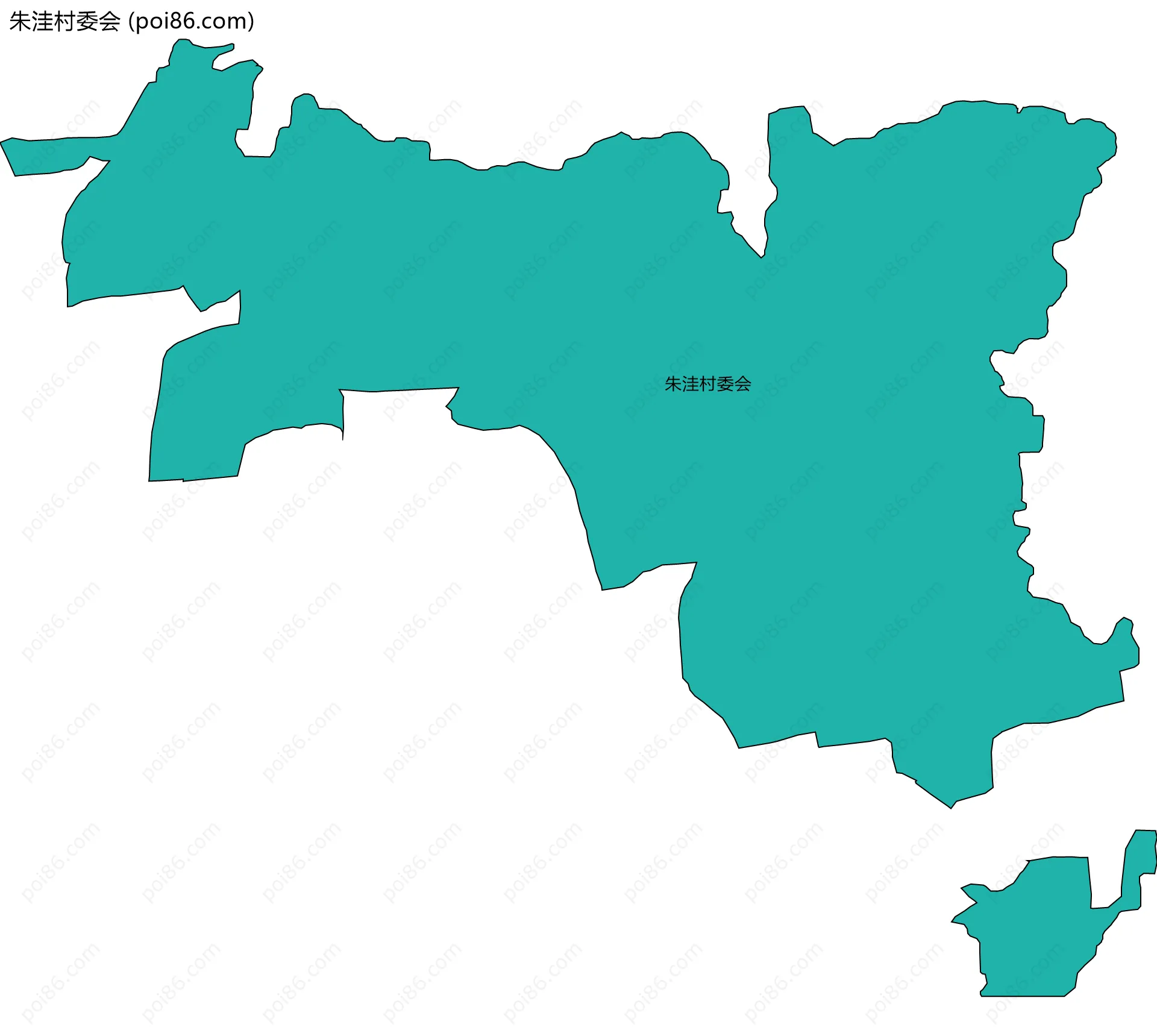 朱洼村委会边界地图