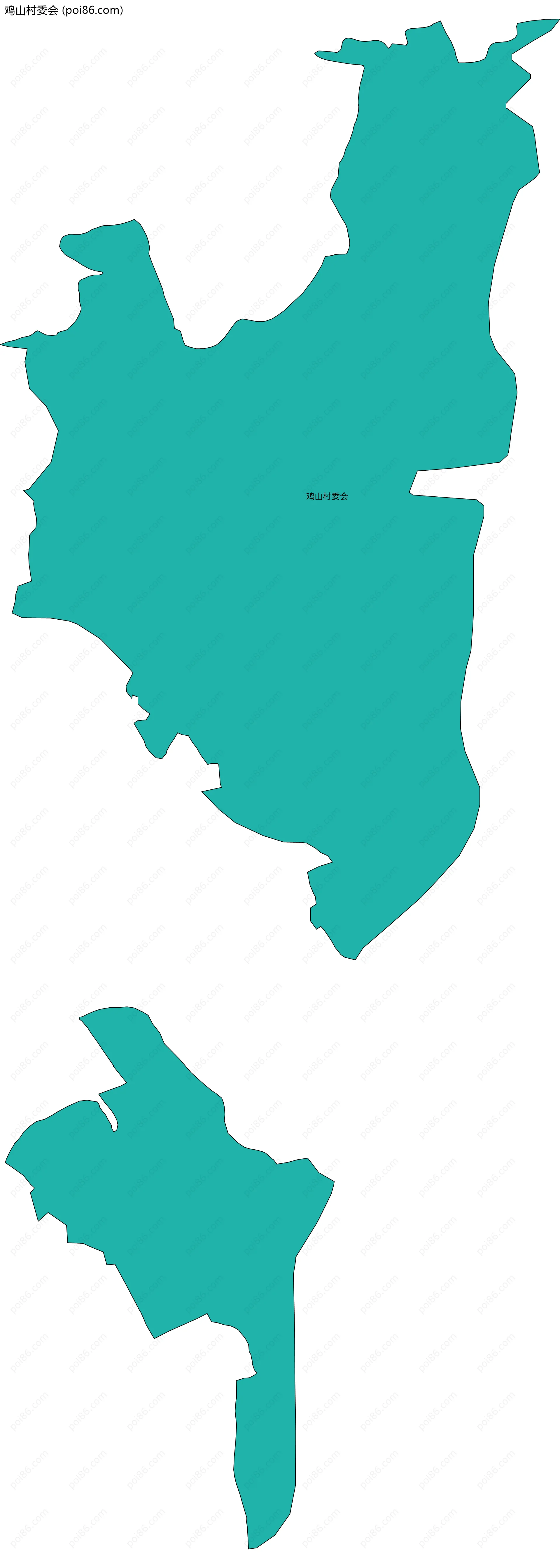 鸡山村委会边界地图