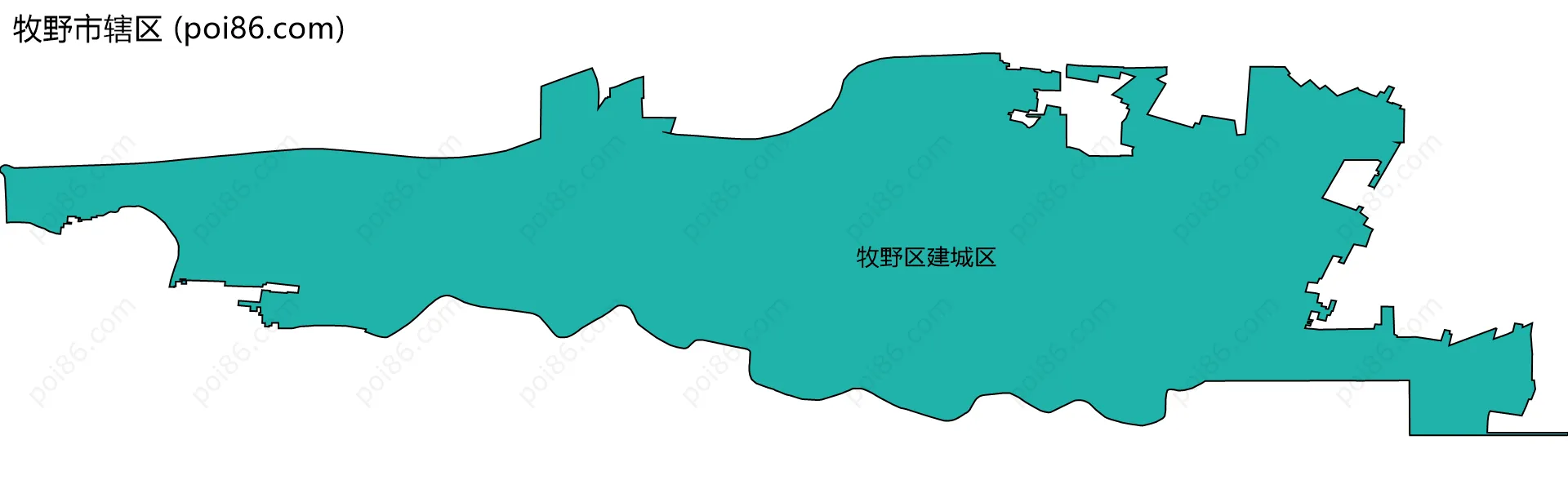 牧野市辖区边界地图(五级行政区划)