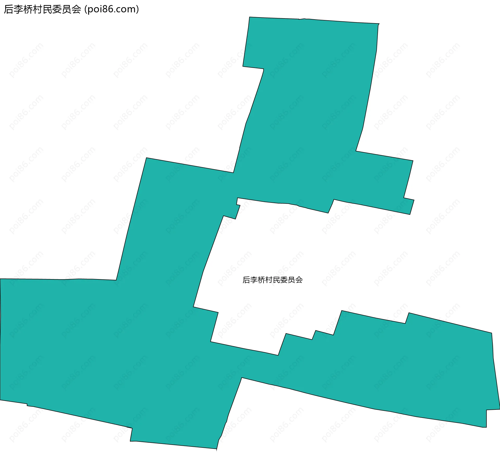 后李桥村民委员会边界地图