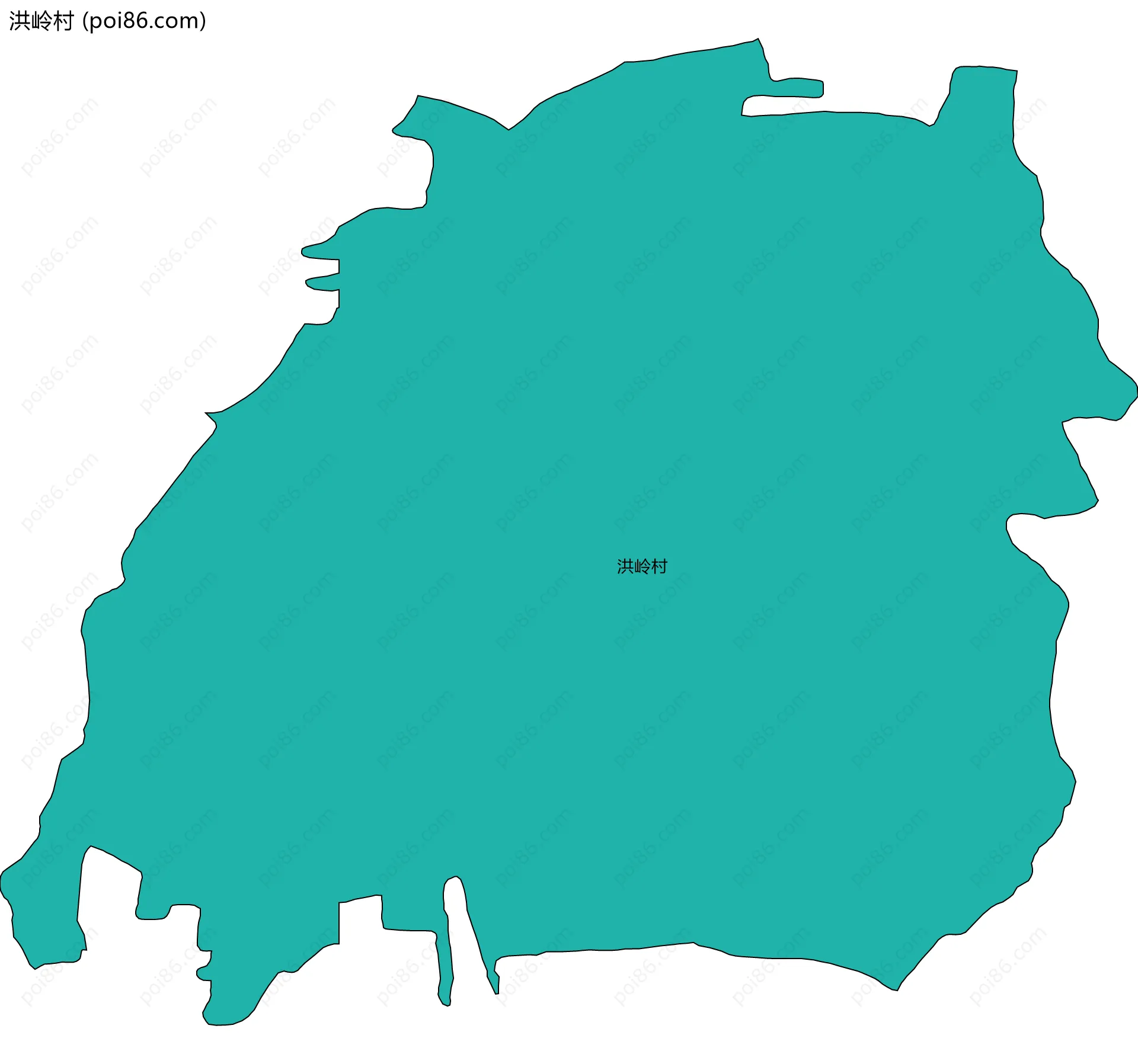 洪岭村边界地图