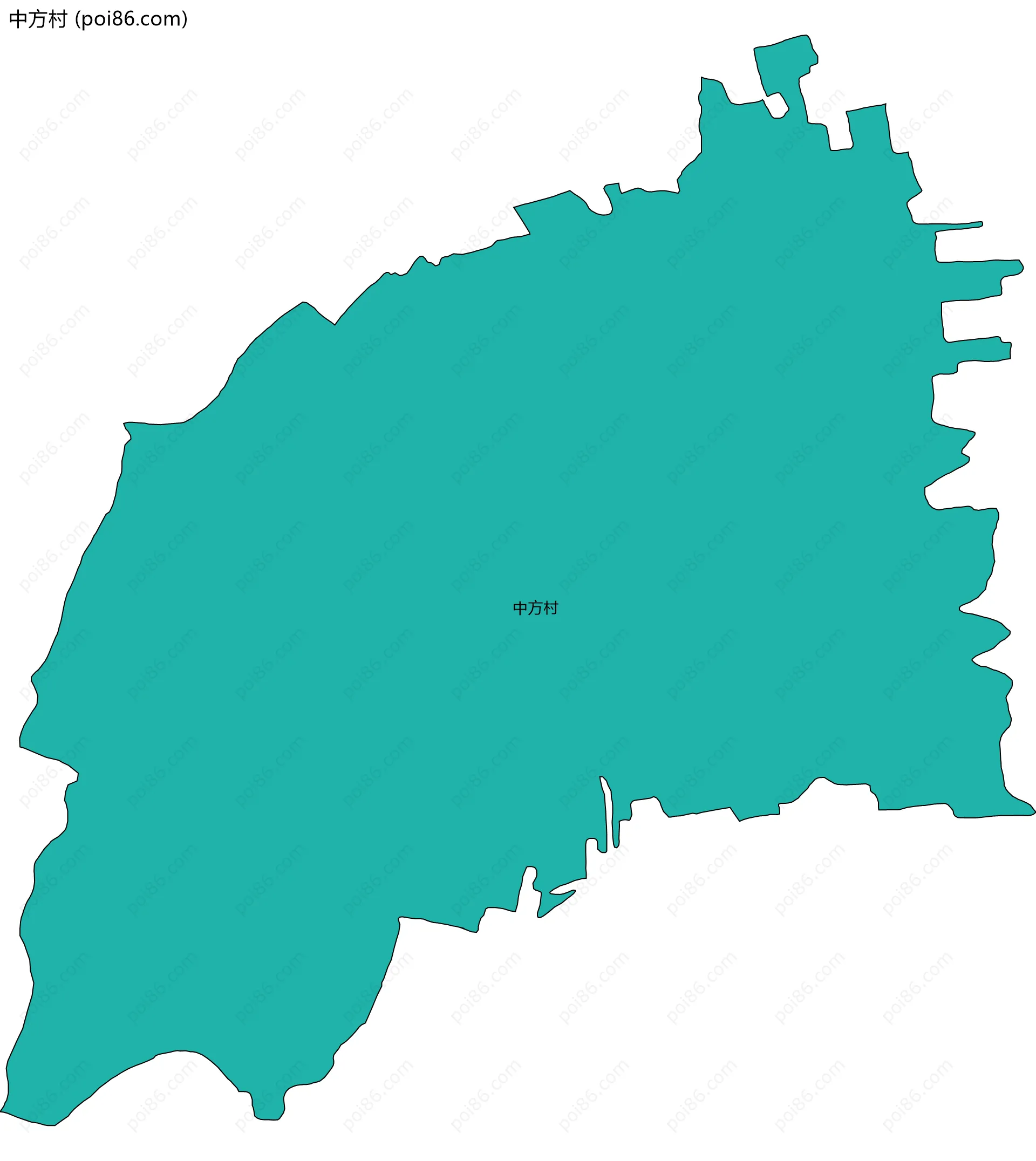 中方村边界地图