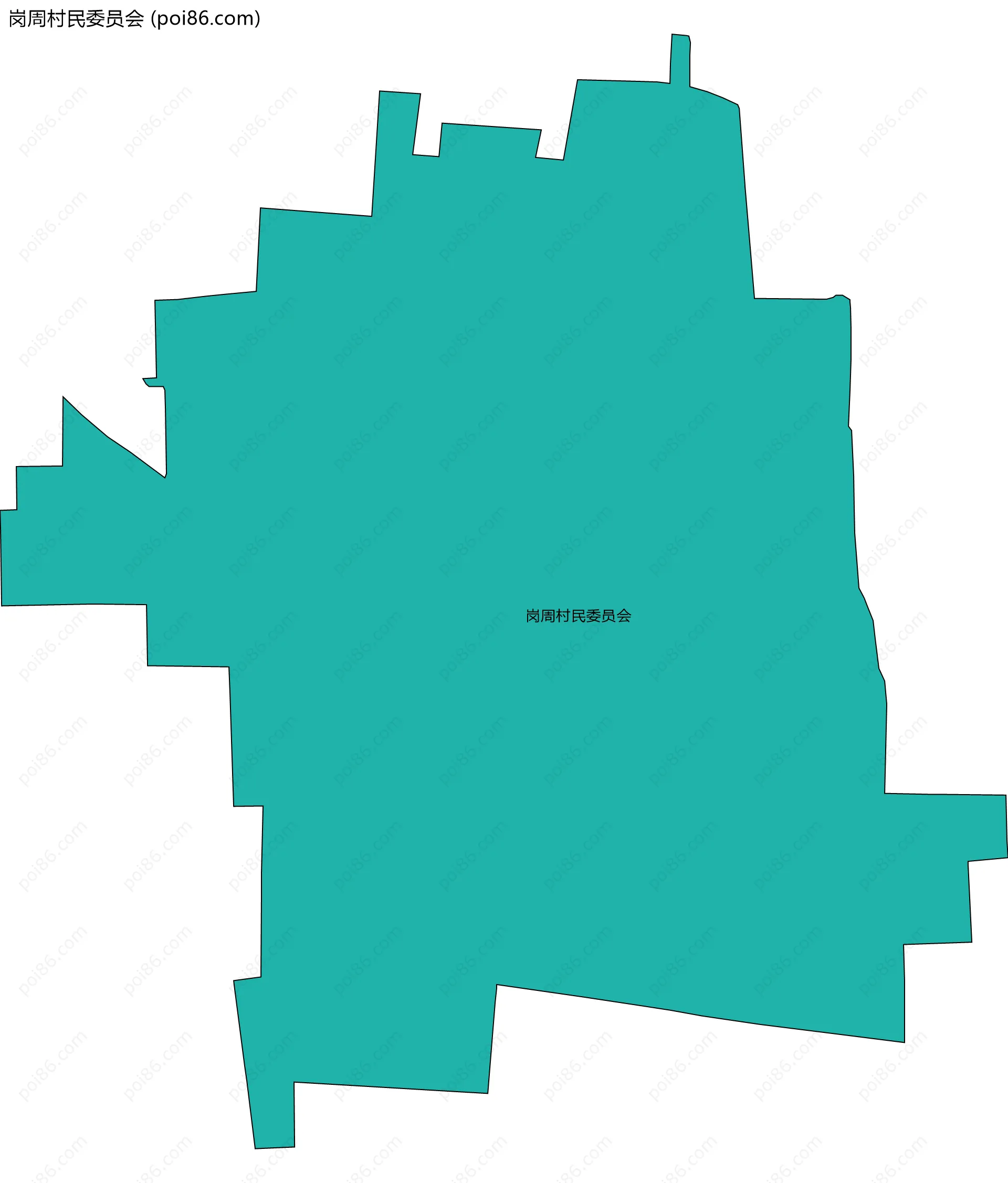 岗周村民委员会边界地图