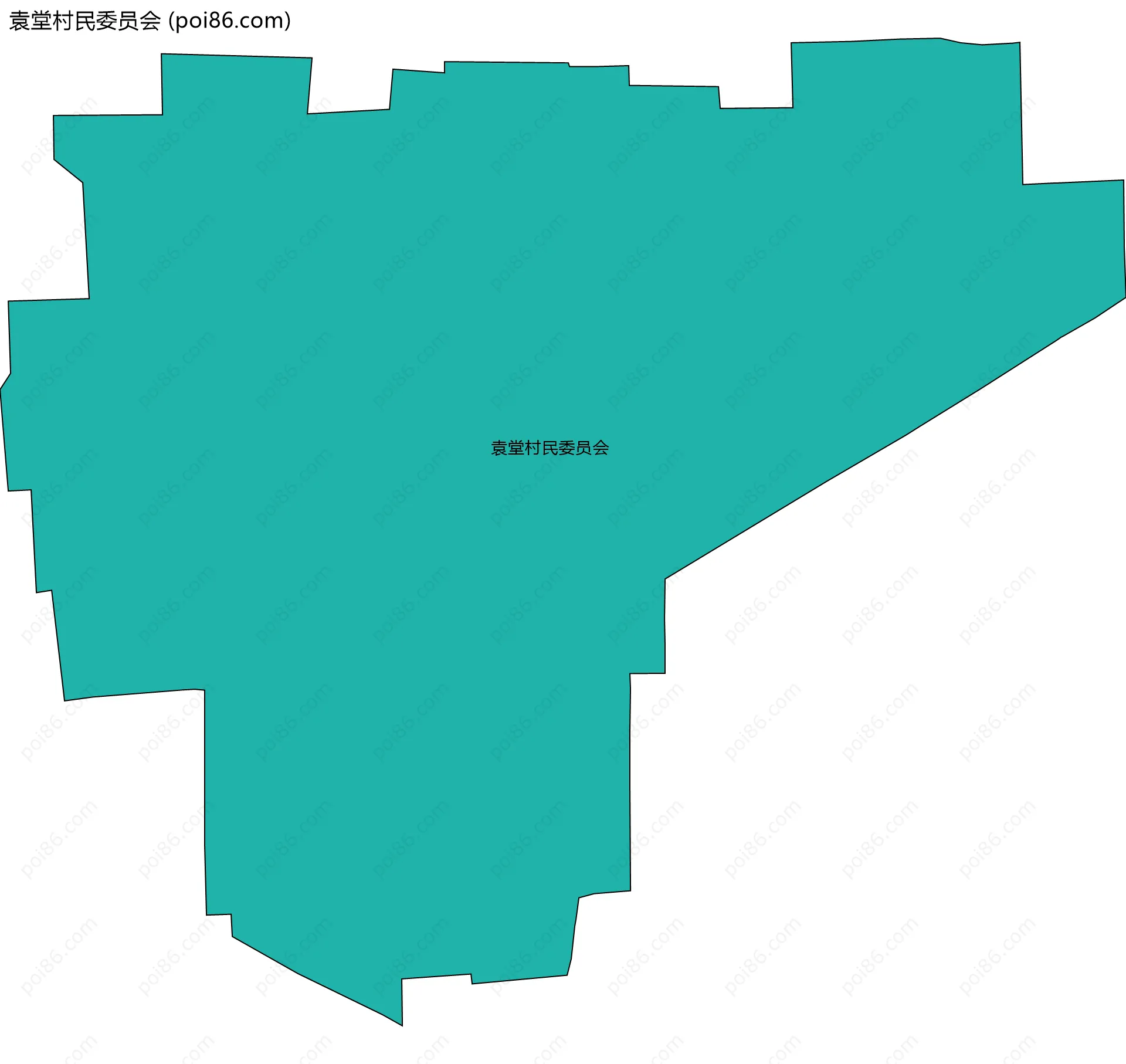 袁堂村民委员会边界地图