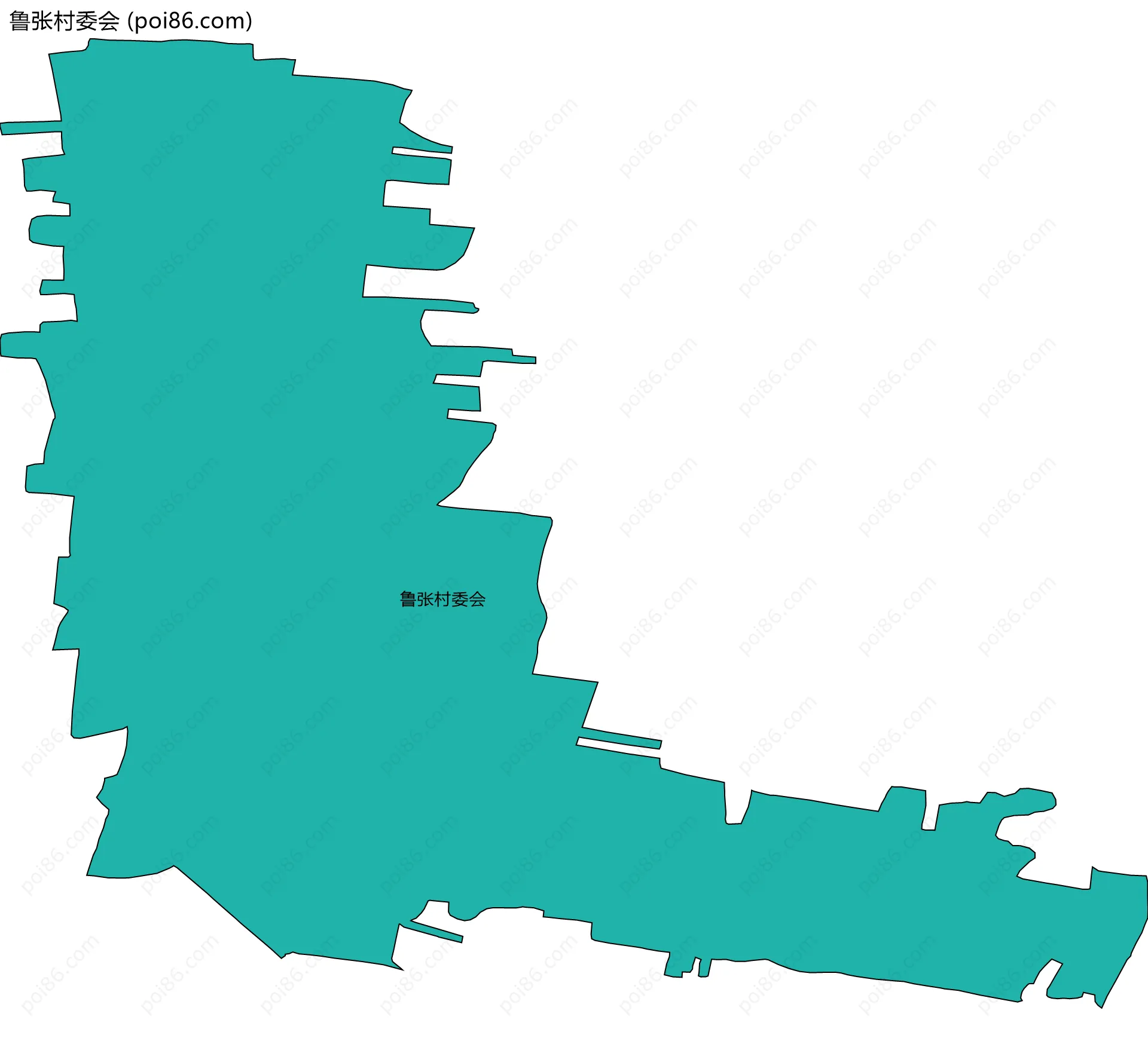 鲁张村委会边界地图
