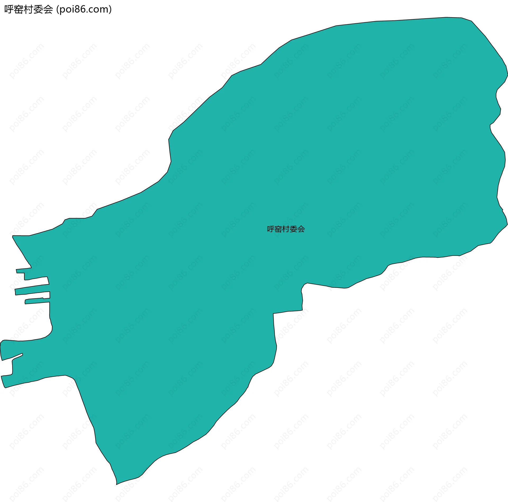 呼窑村委会边界地图