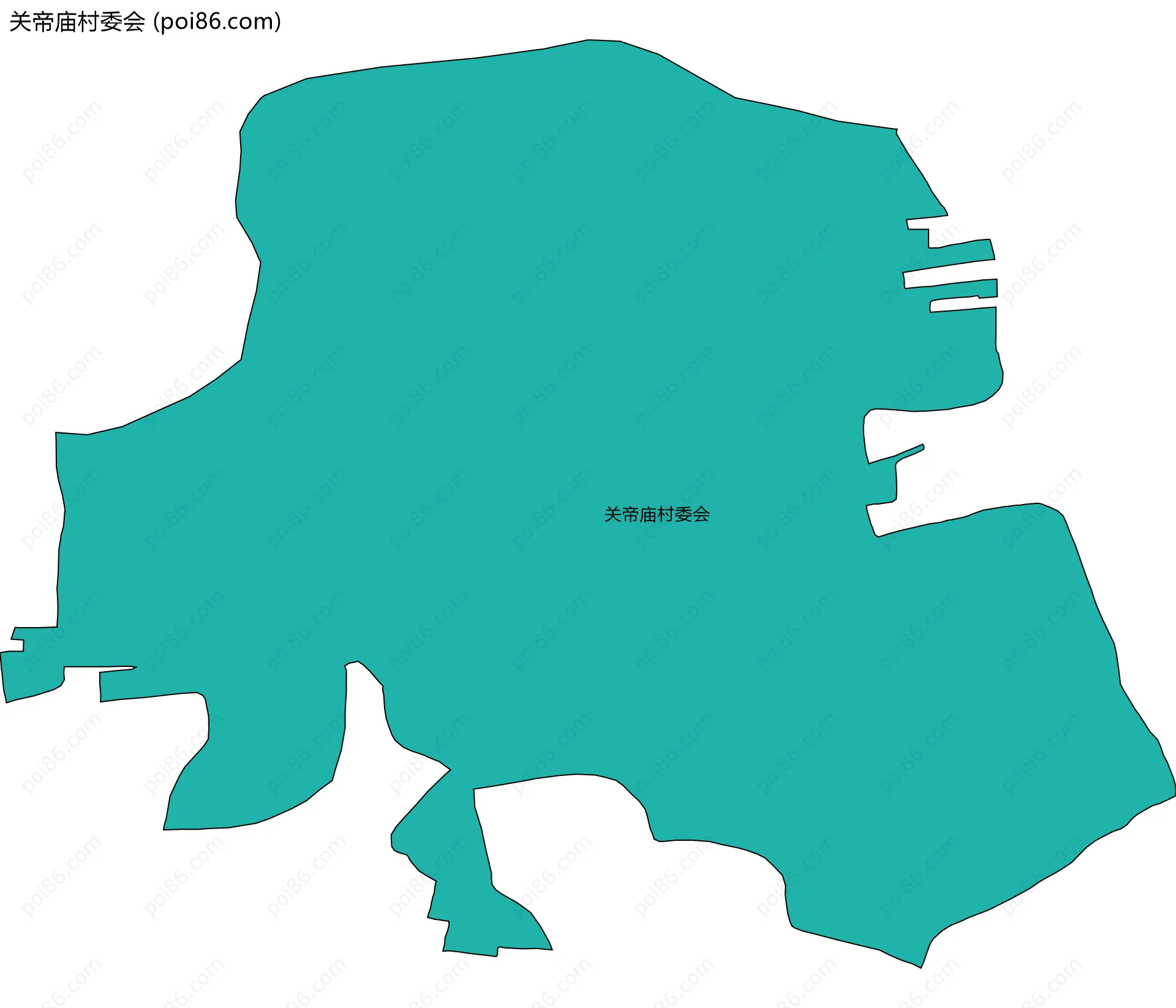 关帝庙村委会边界地图
