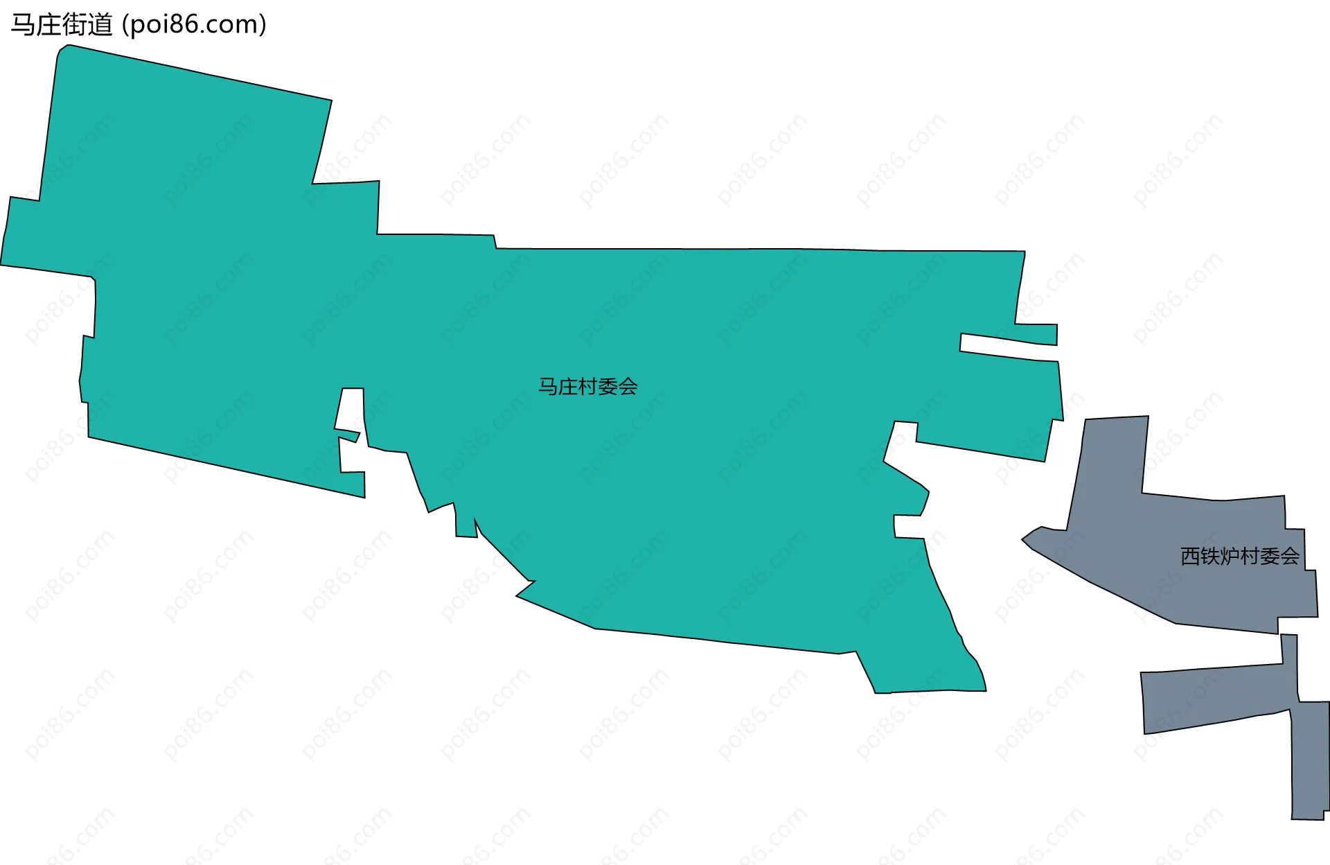 马庄街道边界地图(五级行政区划)