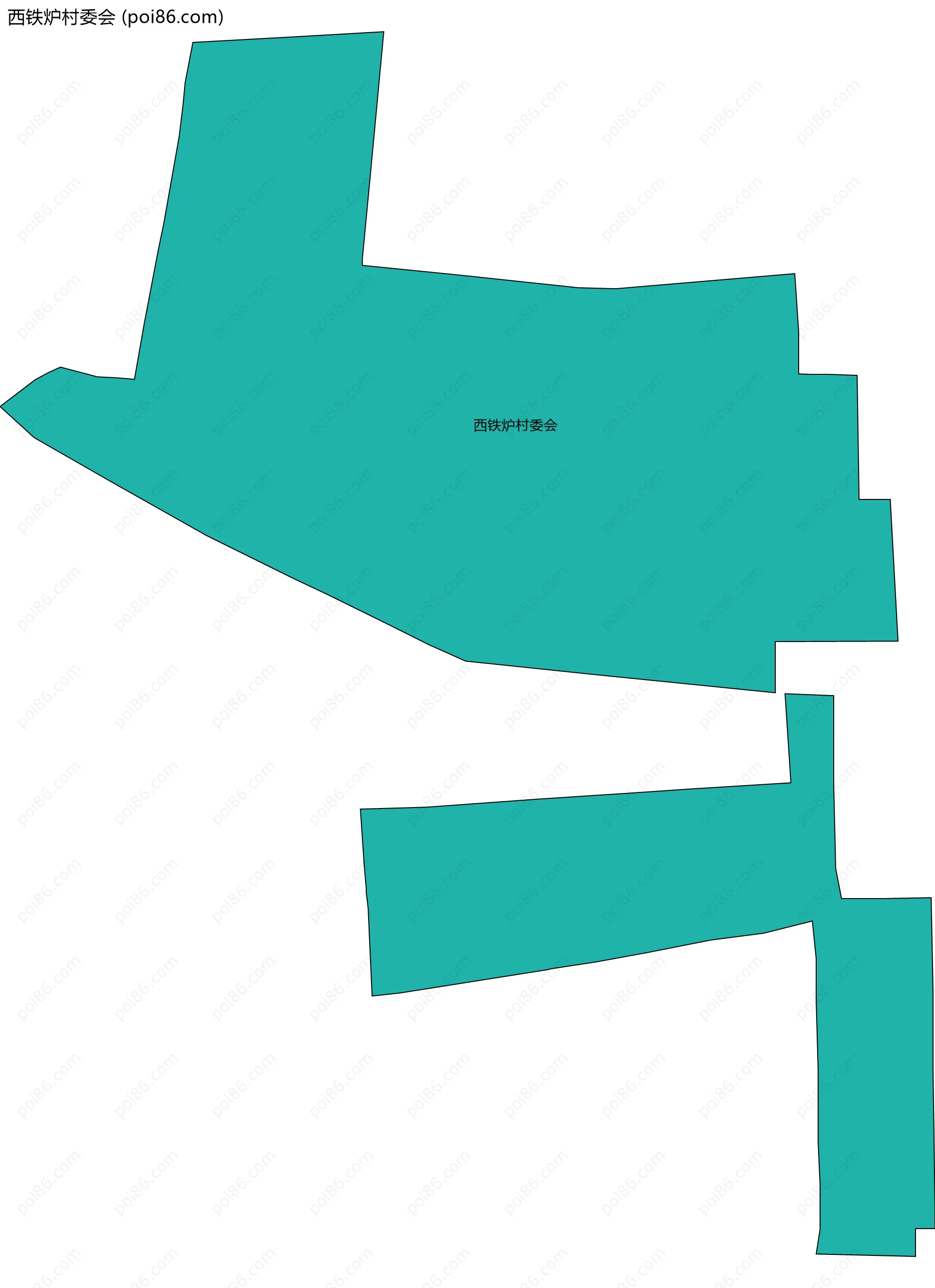 西铁炉村委会边界地图