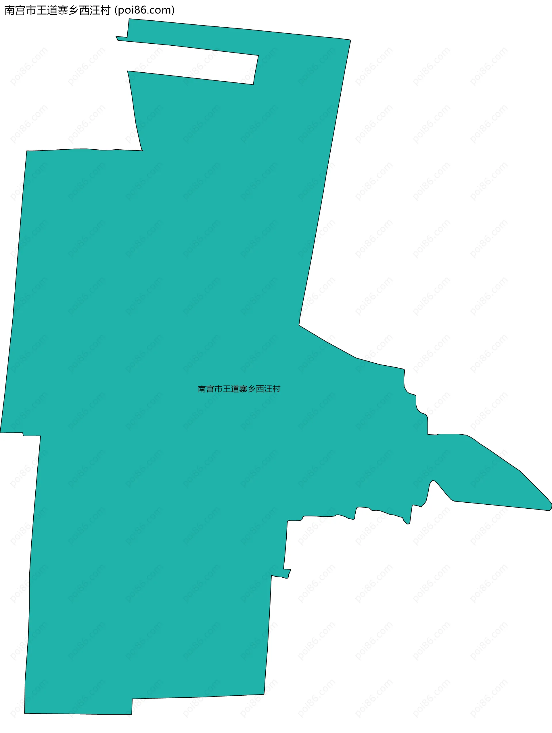南宫市王道寨乡西汪村边界地图