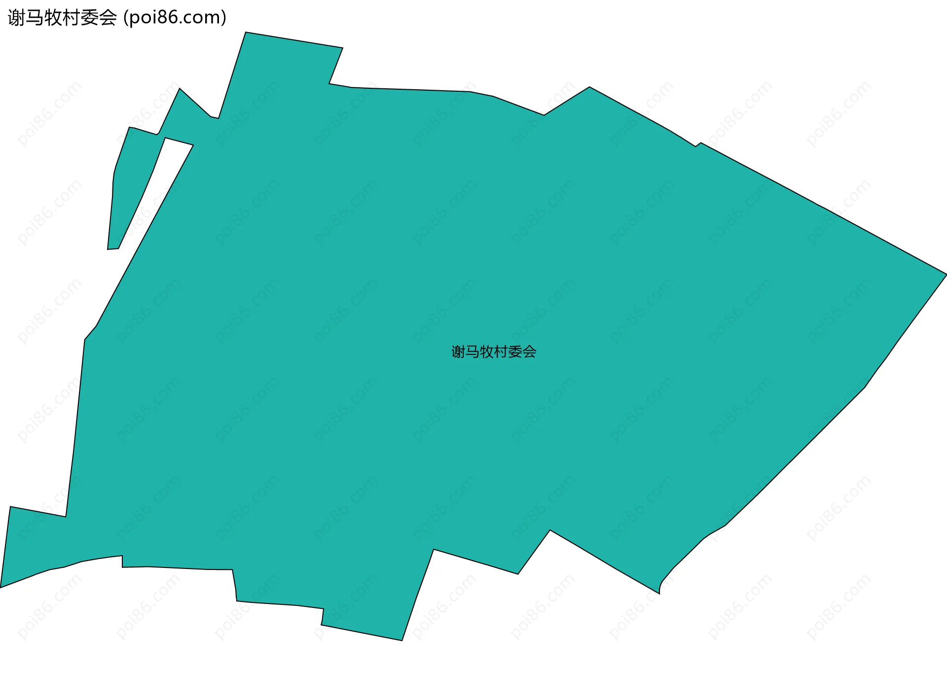 谢马牧村委会边界地图