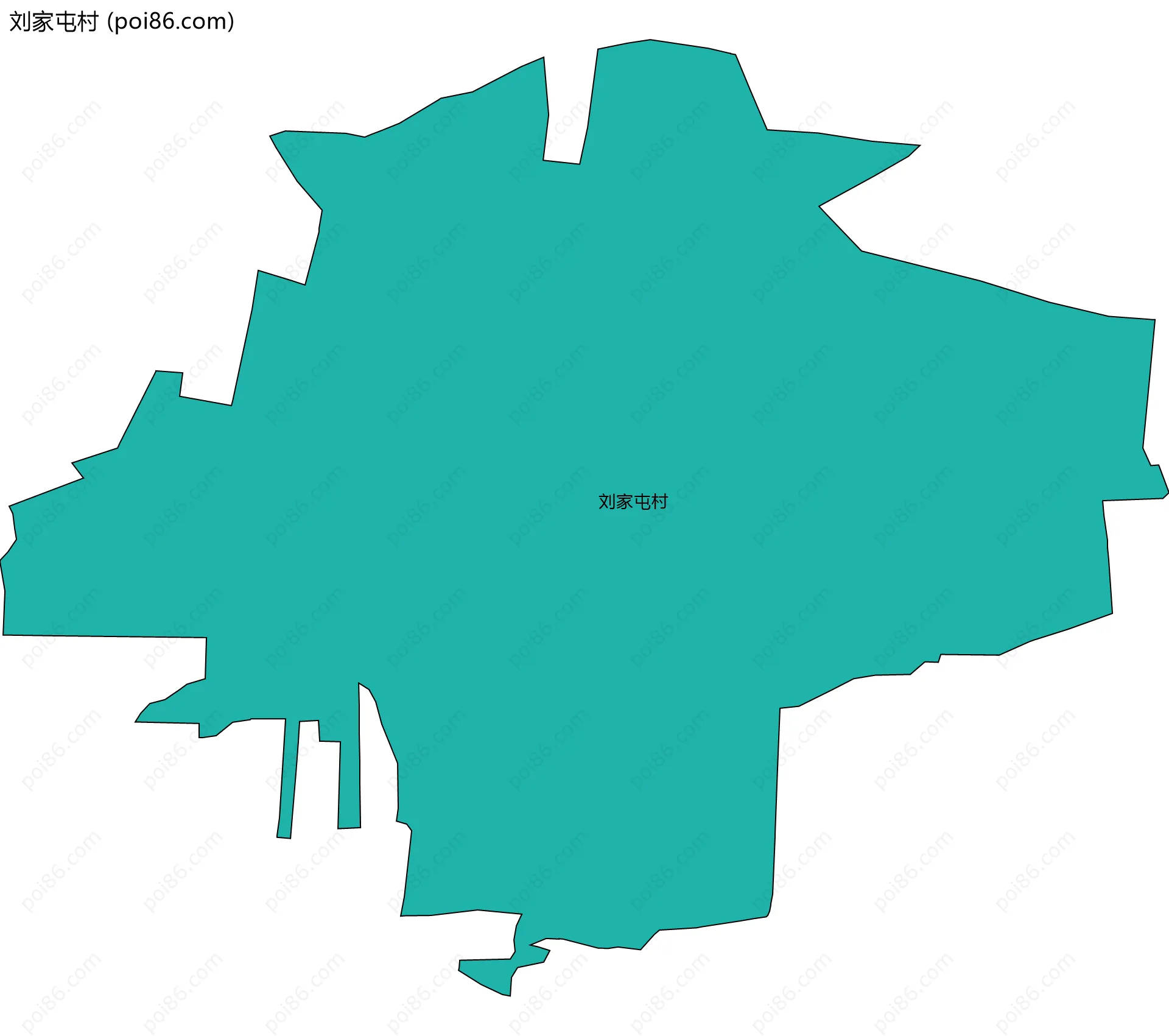 刘家屯村边界地图