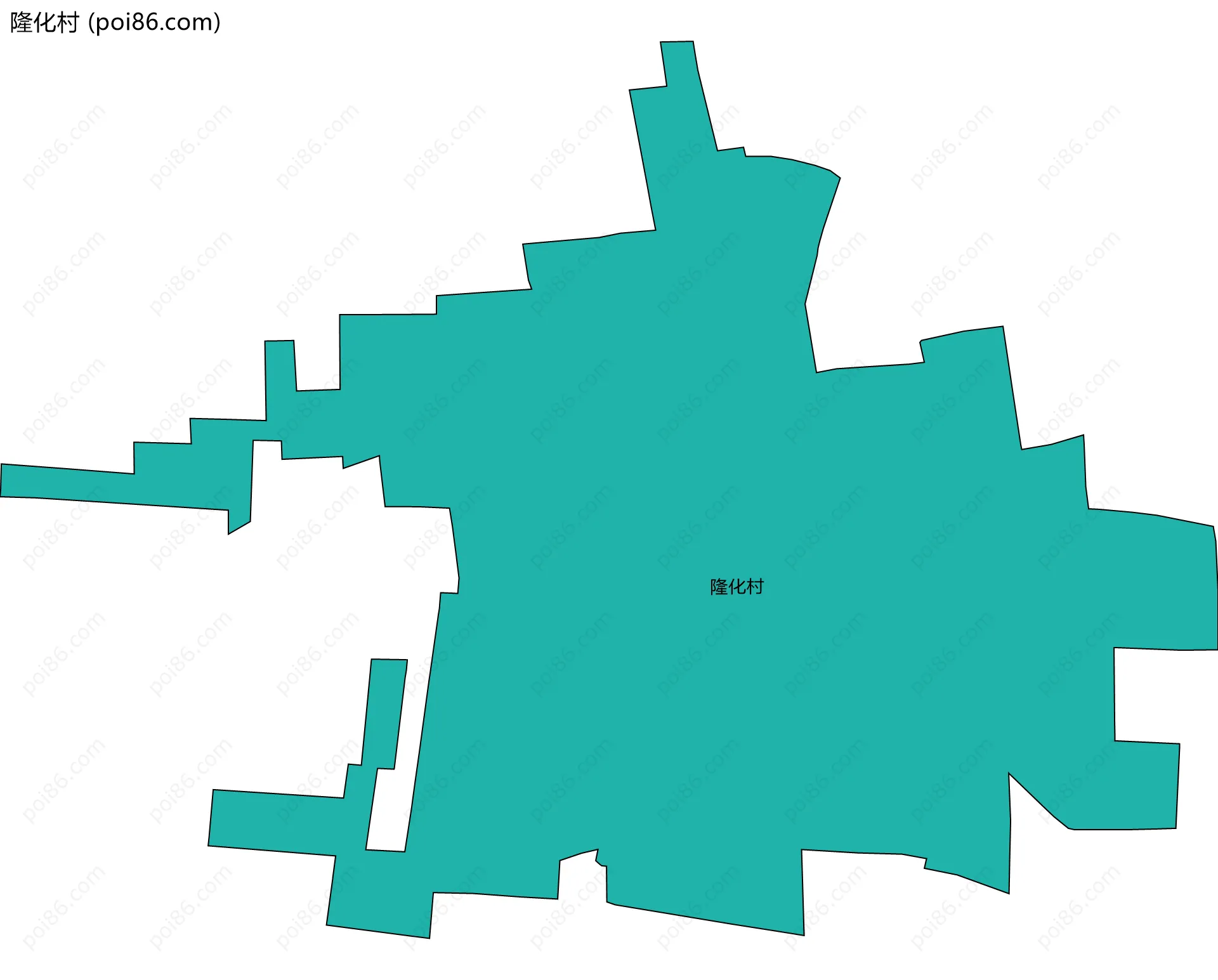 隆化村边界地图