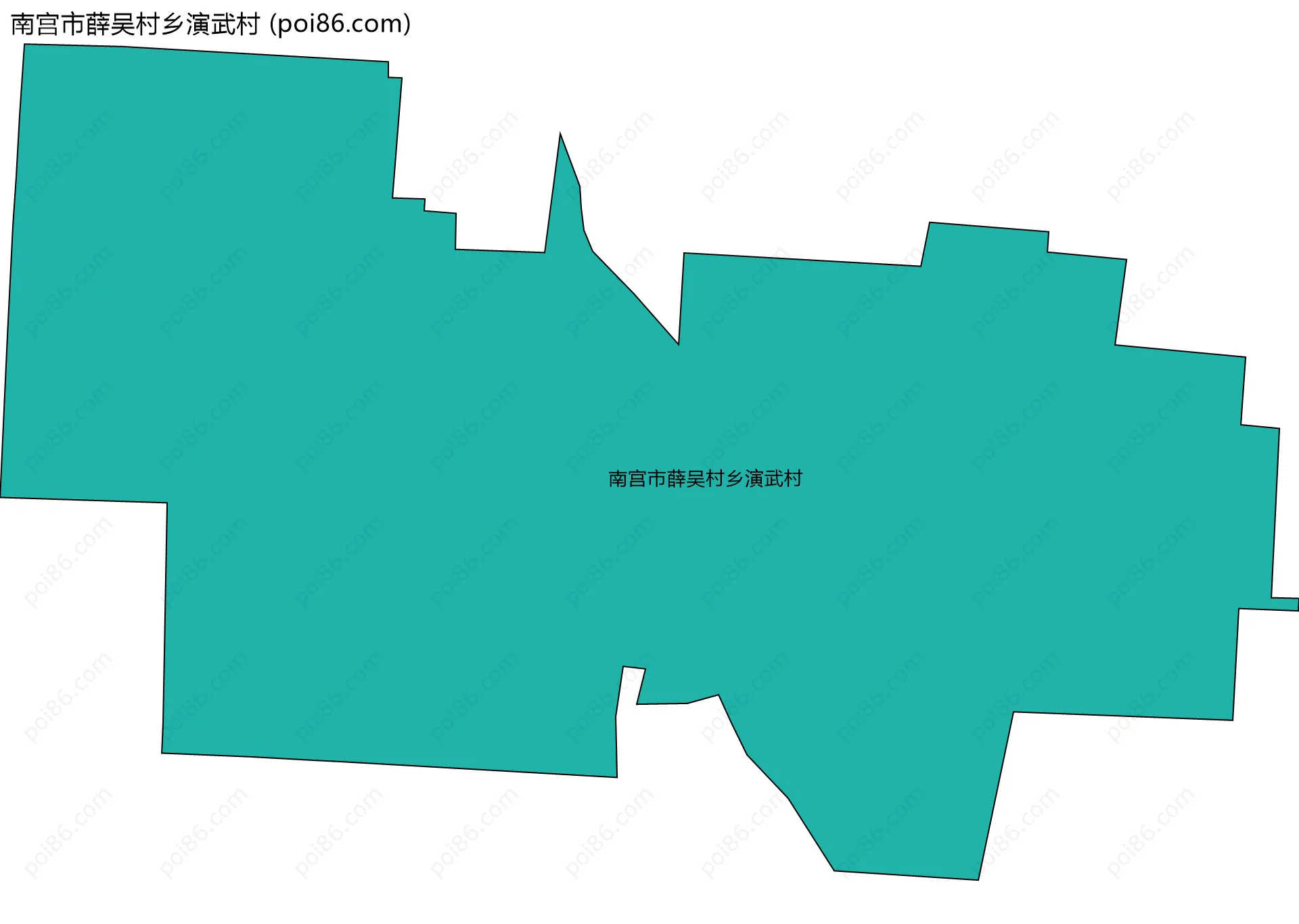 南宫市薛吴村乡演武村边界地图