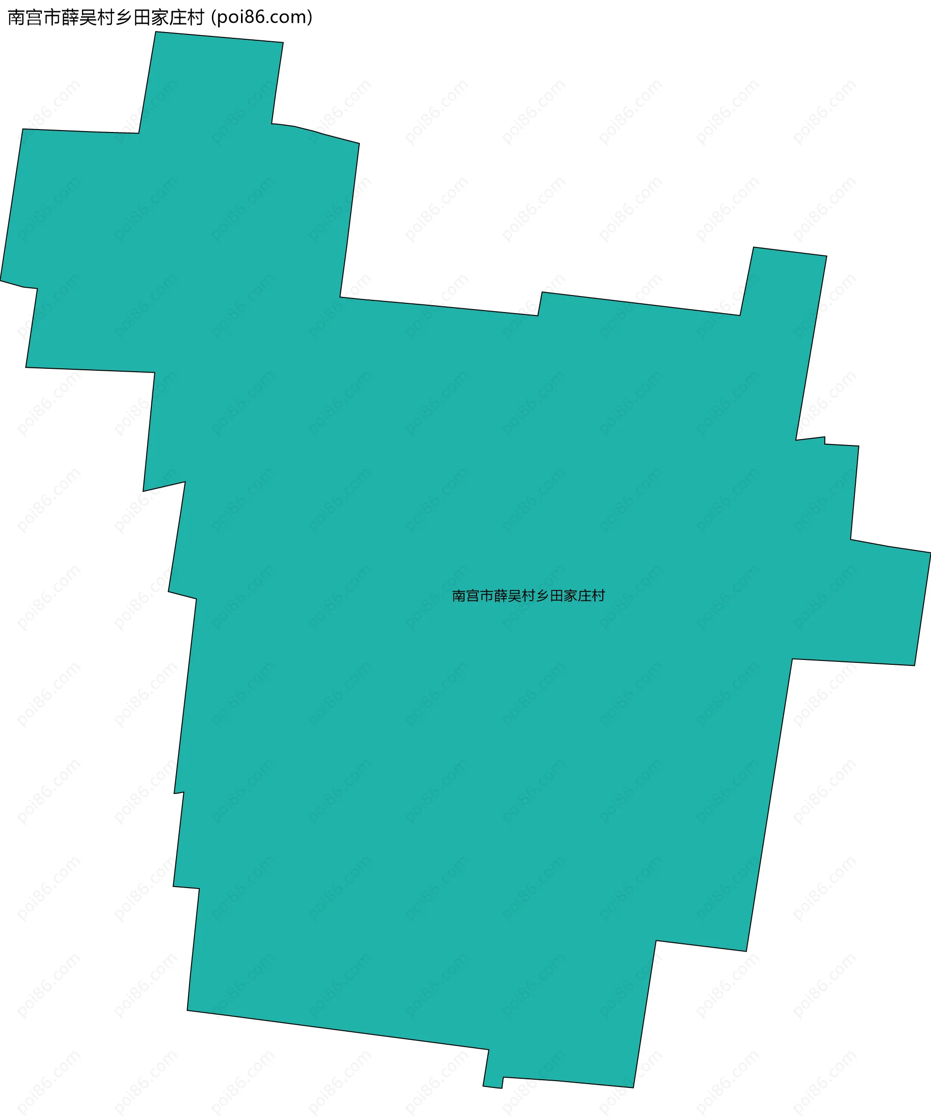 南宫市薛吴村乡田家庄村边界地图