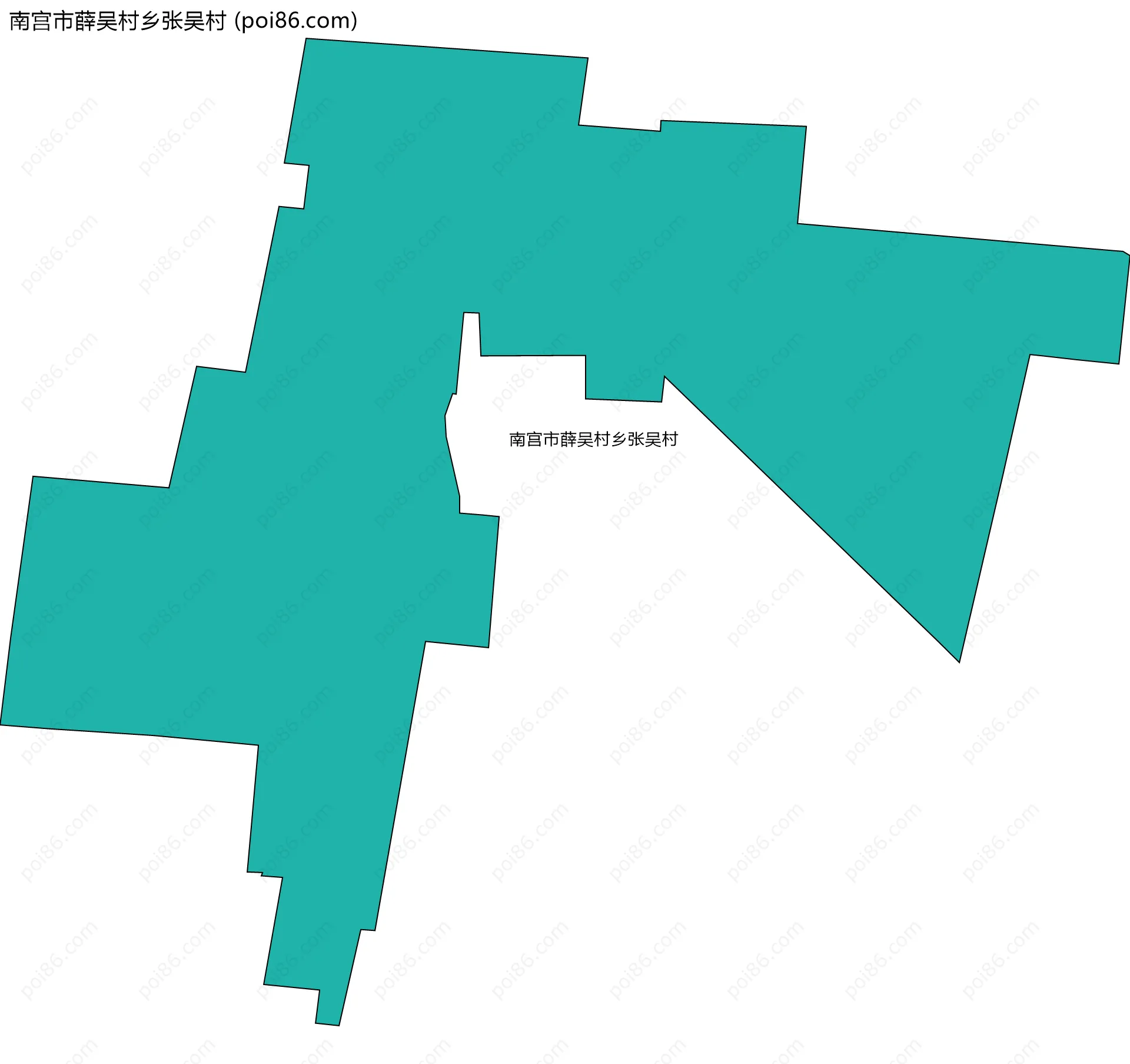 南宫市薛吴村乡张吴村边界地图