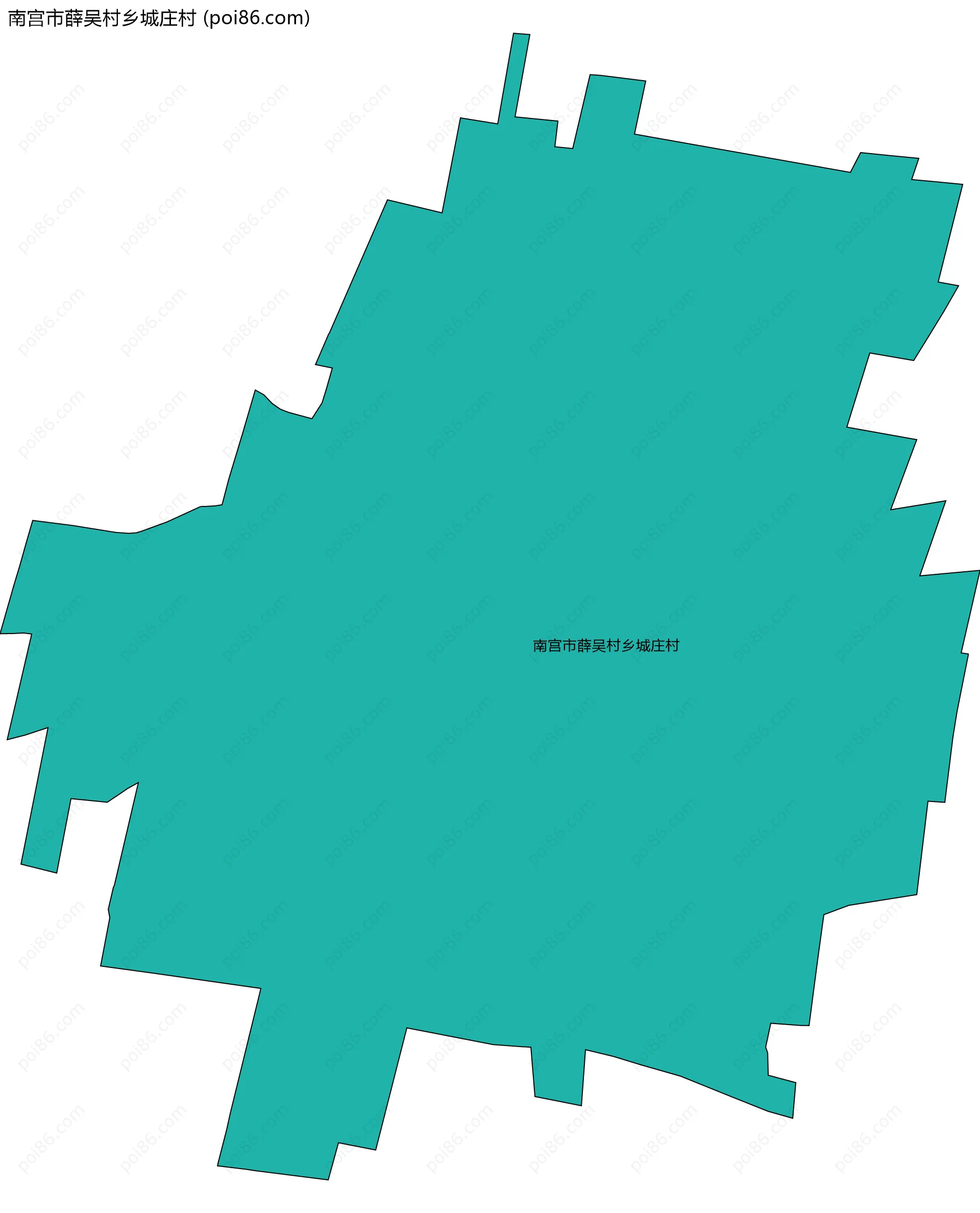 南宫市薛吴村乡城庄村边界地图