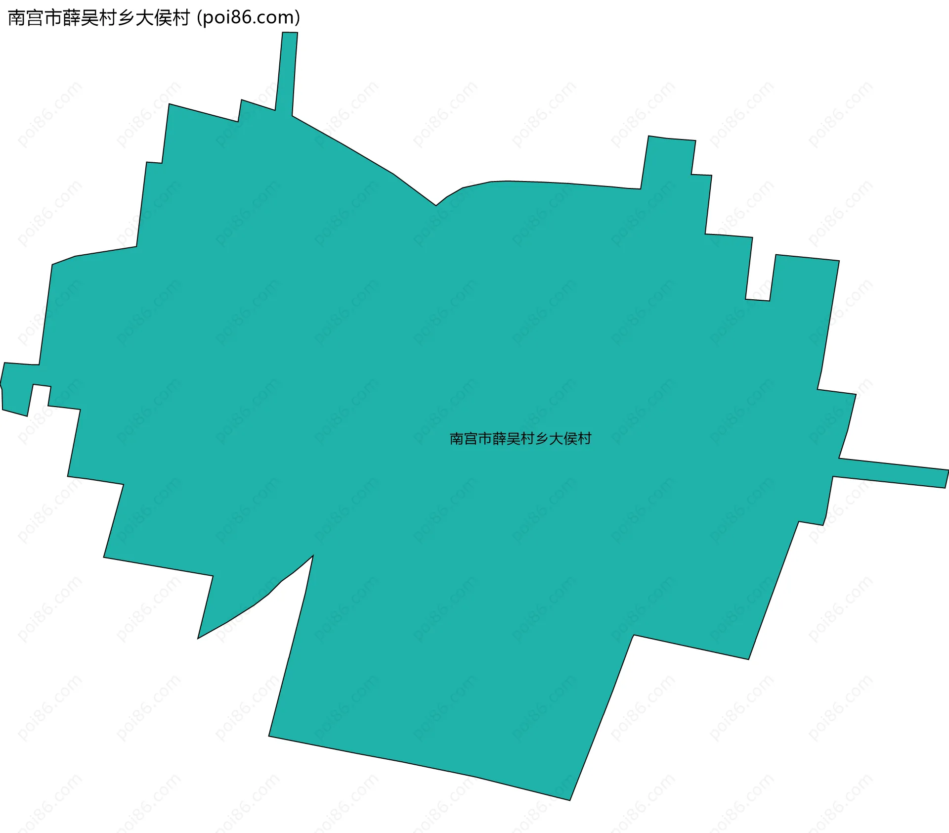 南宫市薛吴村乡大侯村边界地图