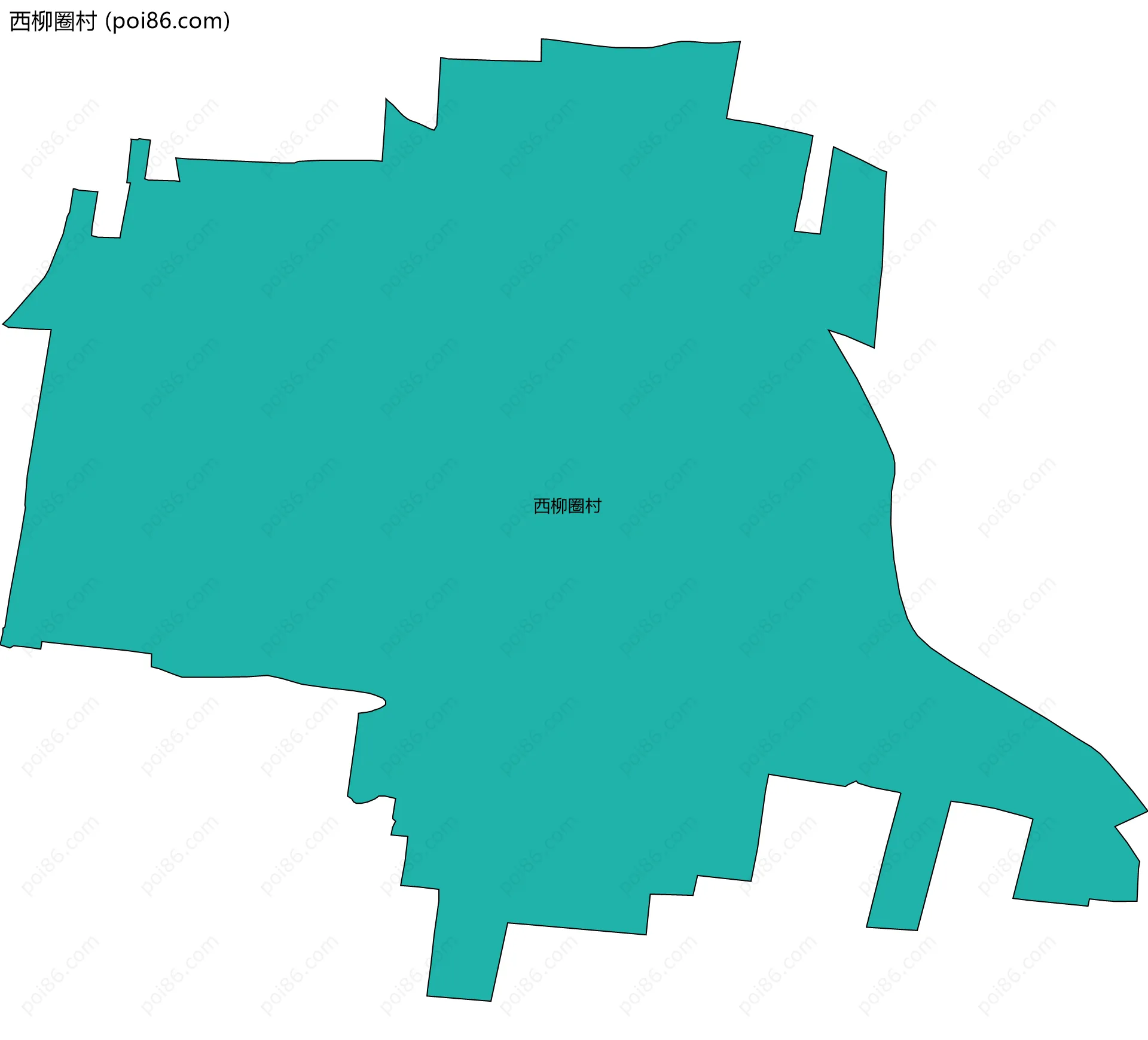 西柳圈村边界地图