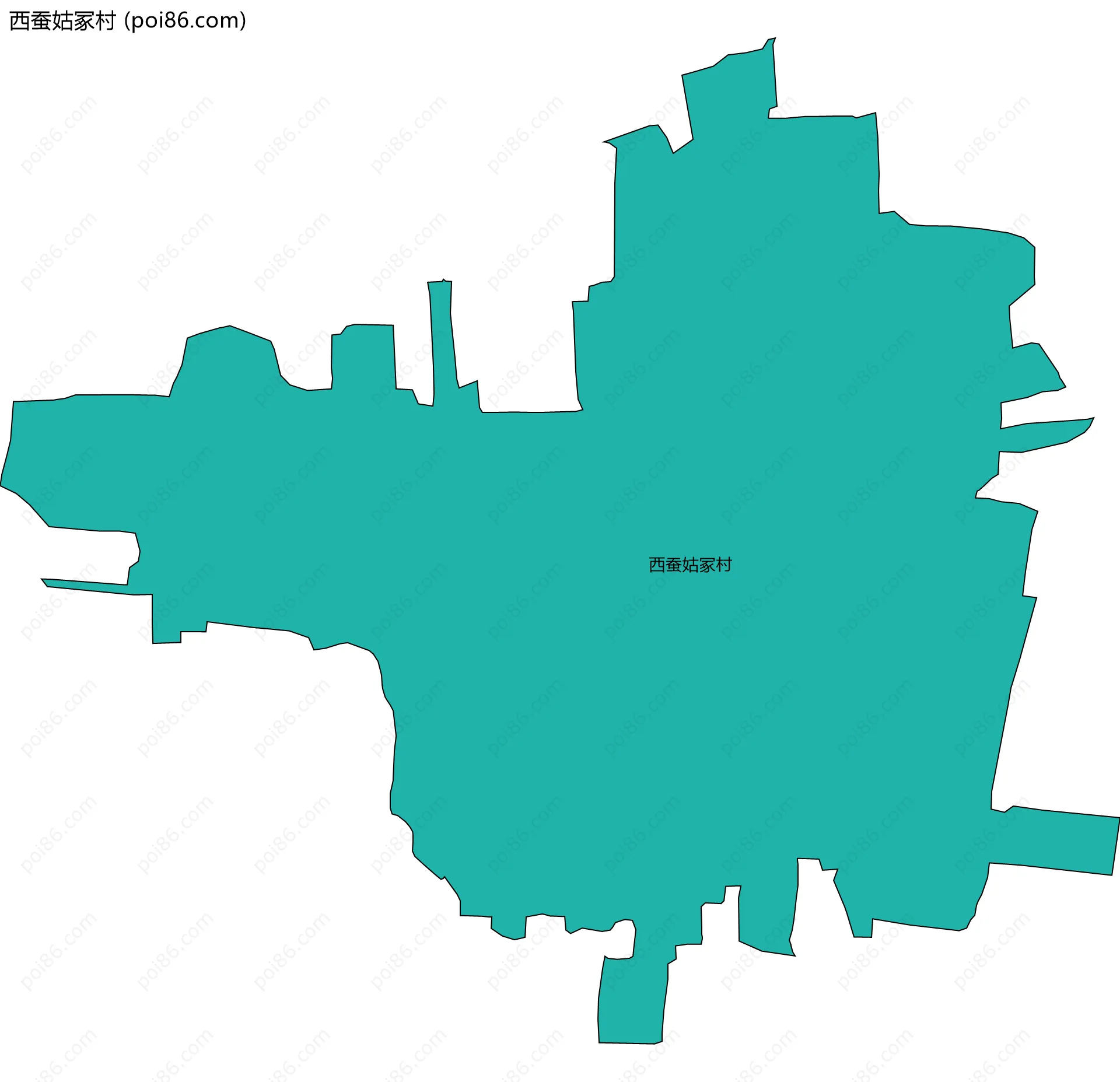 西蚕姑冢村边界地图