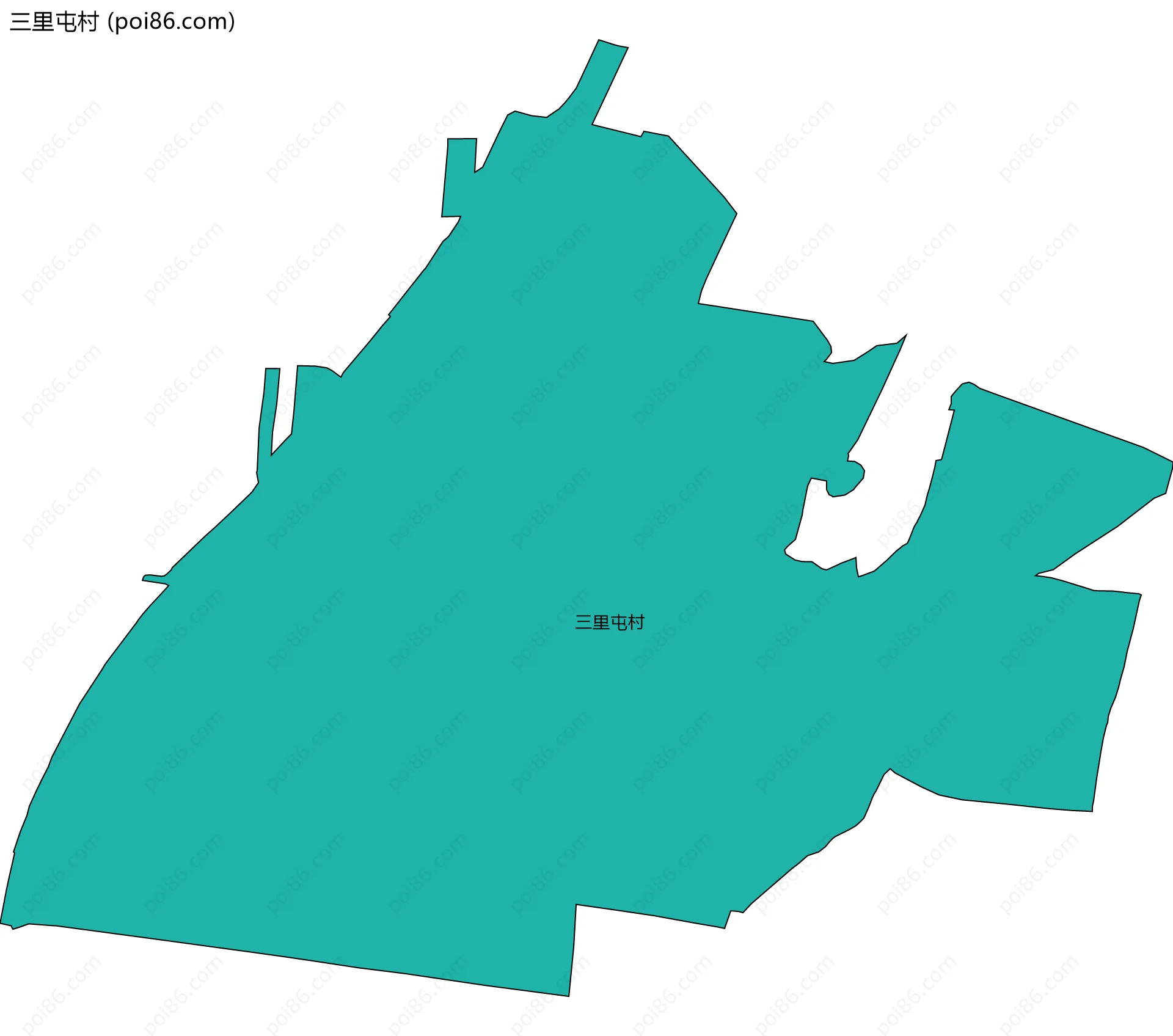 三里屯村边界地图