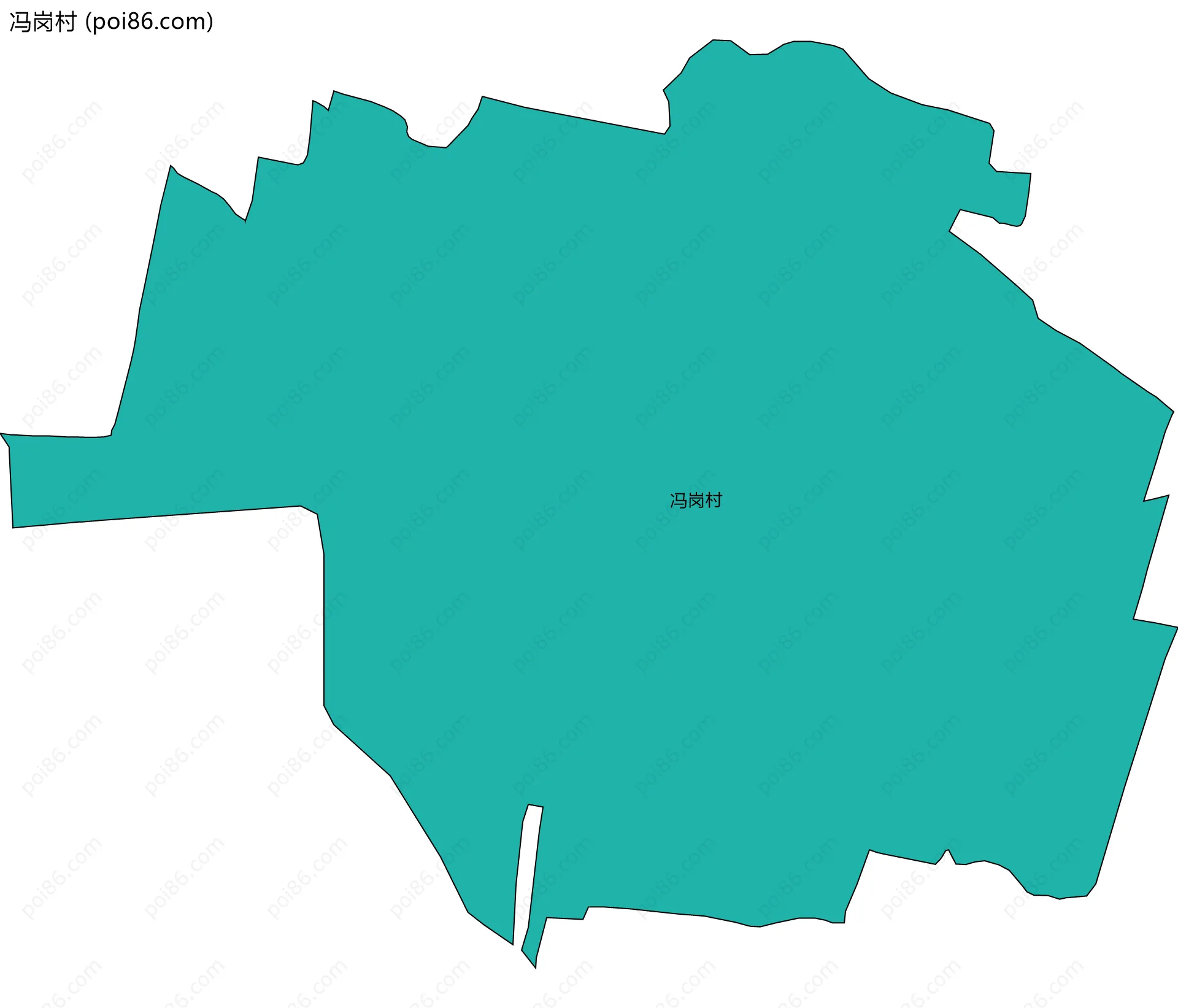 冯岗村边界地图