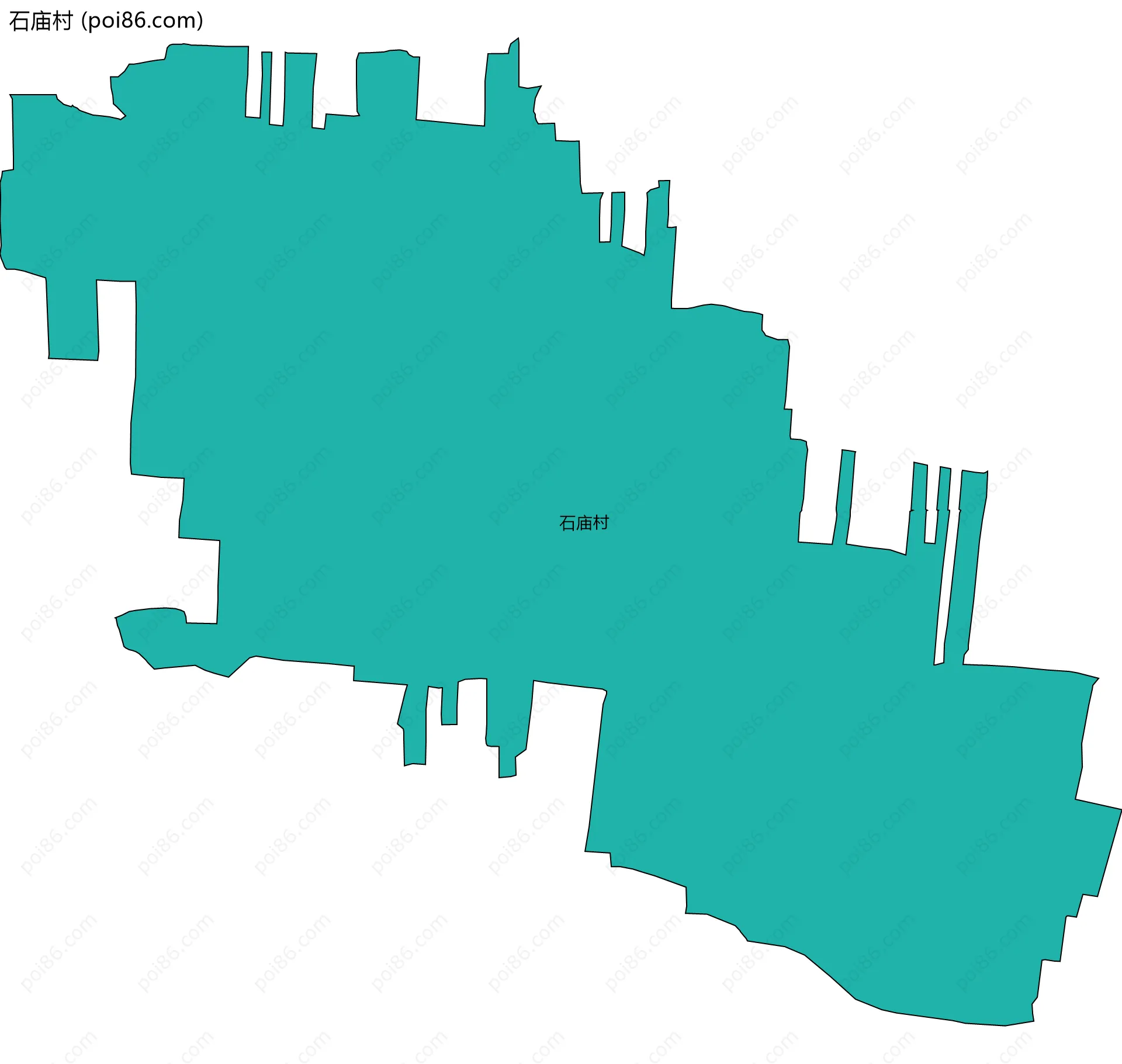 石庙村边界地图