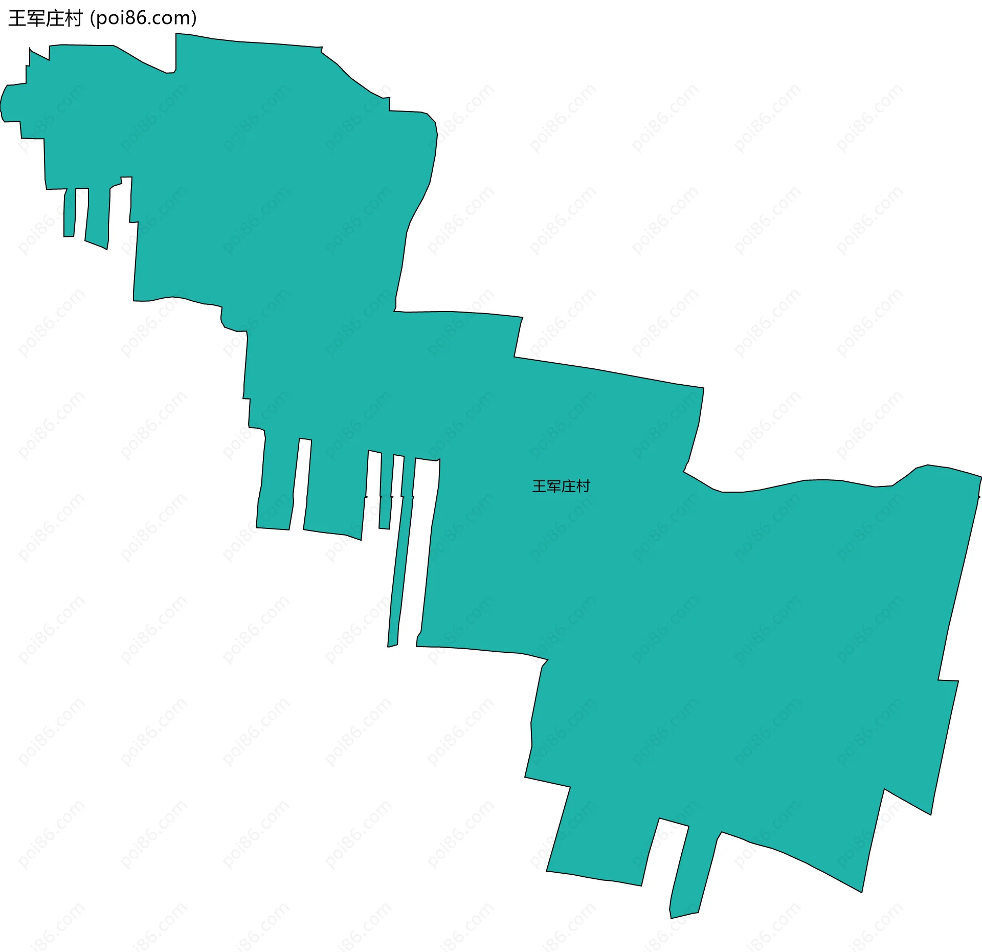王军庄村边界地图