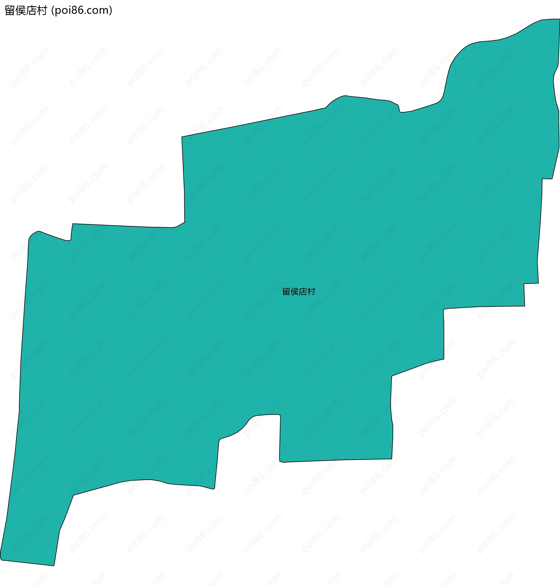 留侯店村边界地图