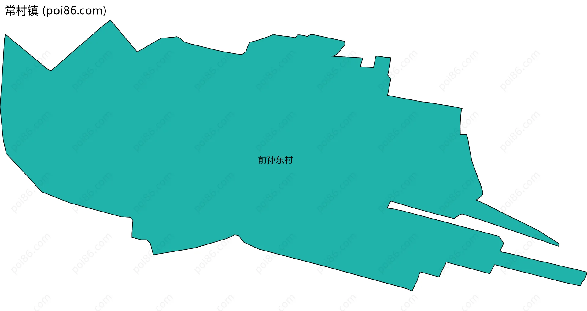 常村镇边界地图(五级行政区划)
