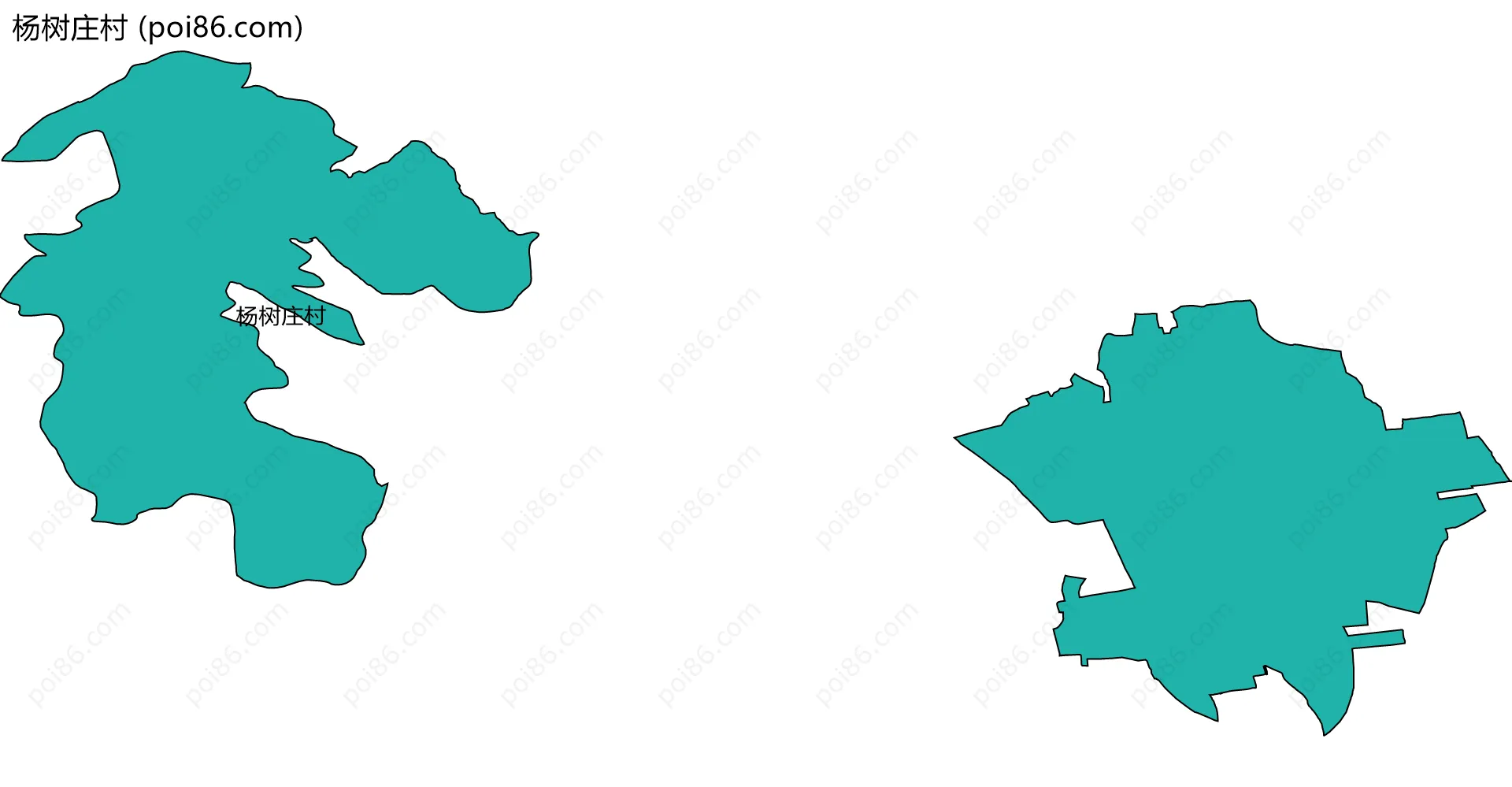 杨树庄村边界地图