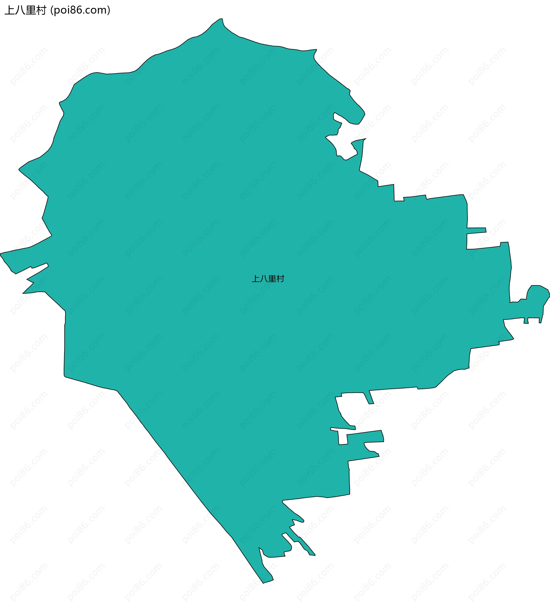 上八里村边界地图
