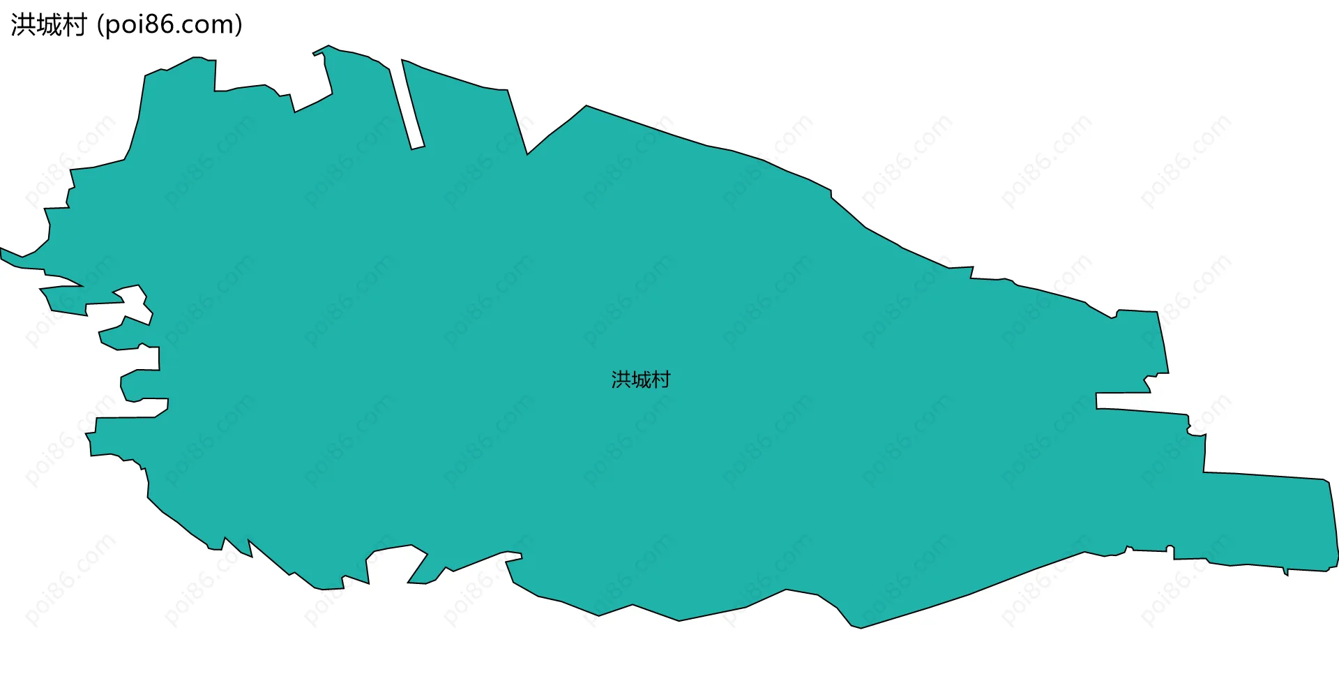 洪城村边界地图