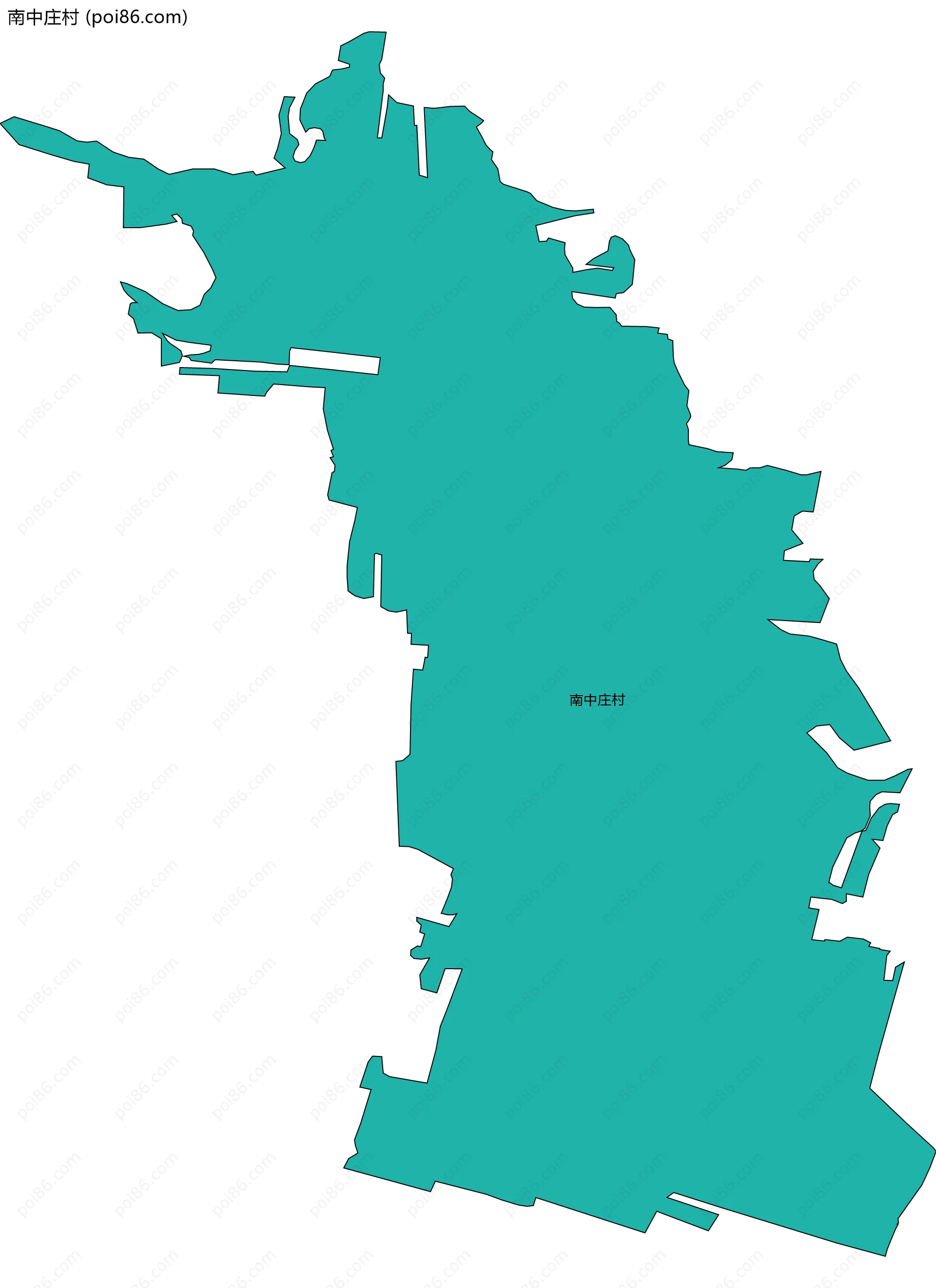 南中庄村边界地图