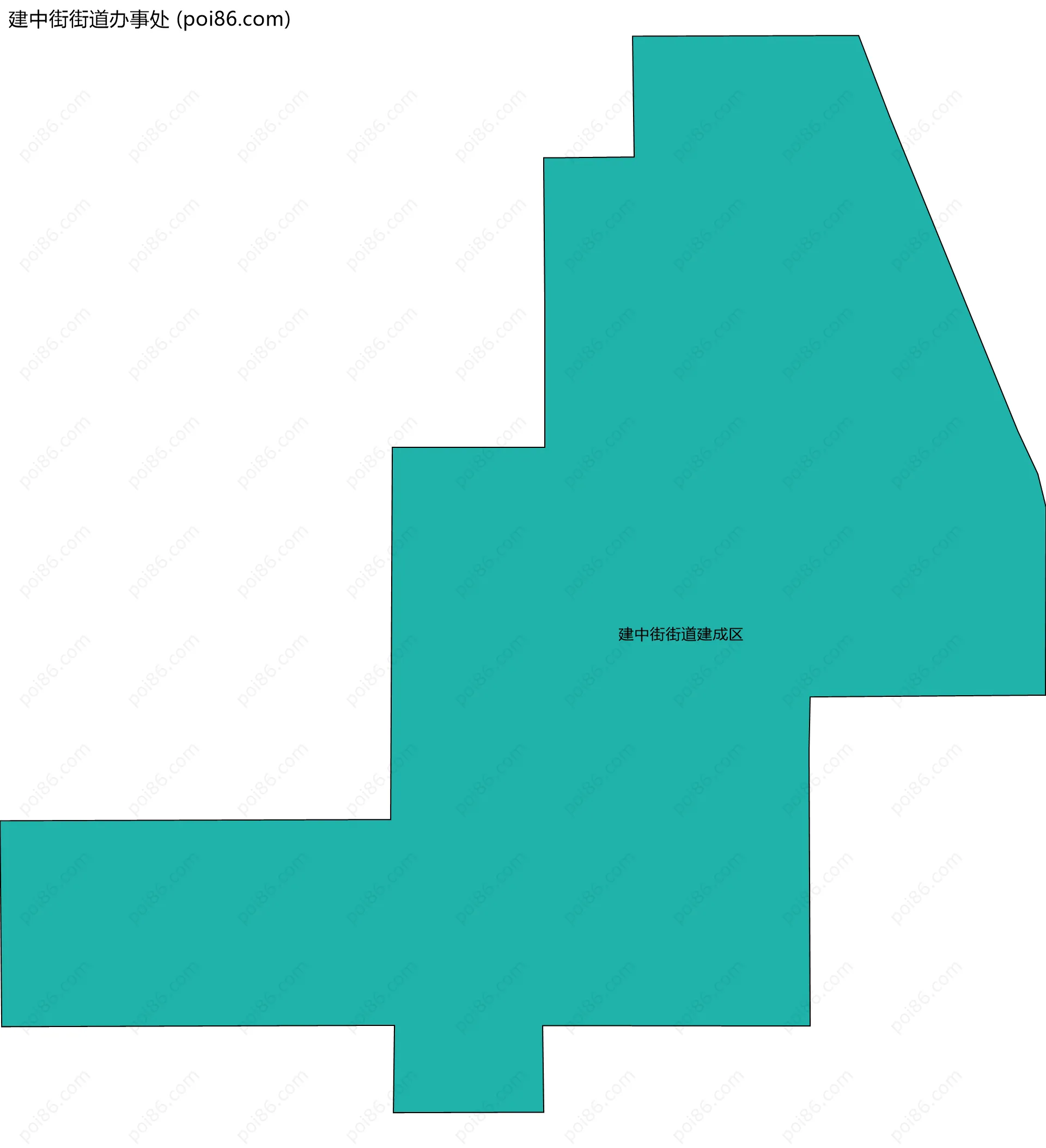 建中街街道办事处边界地图(五级行政区划)